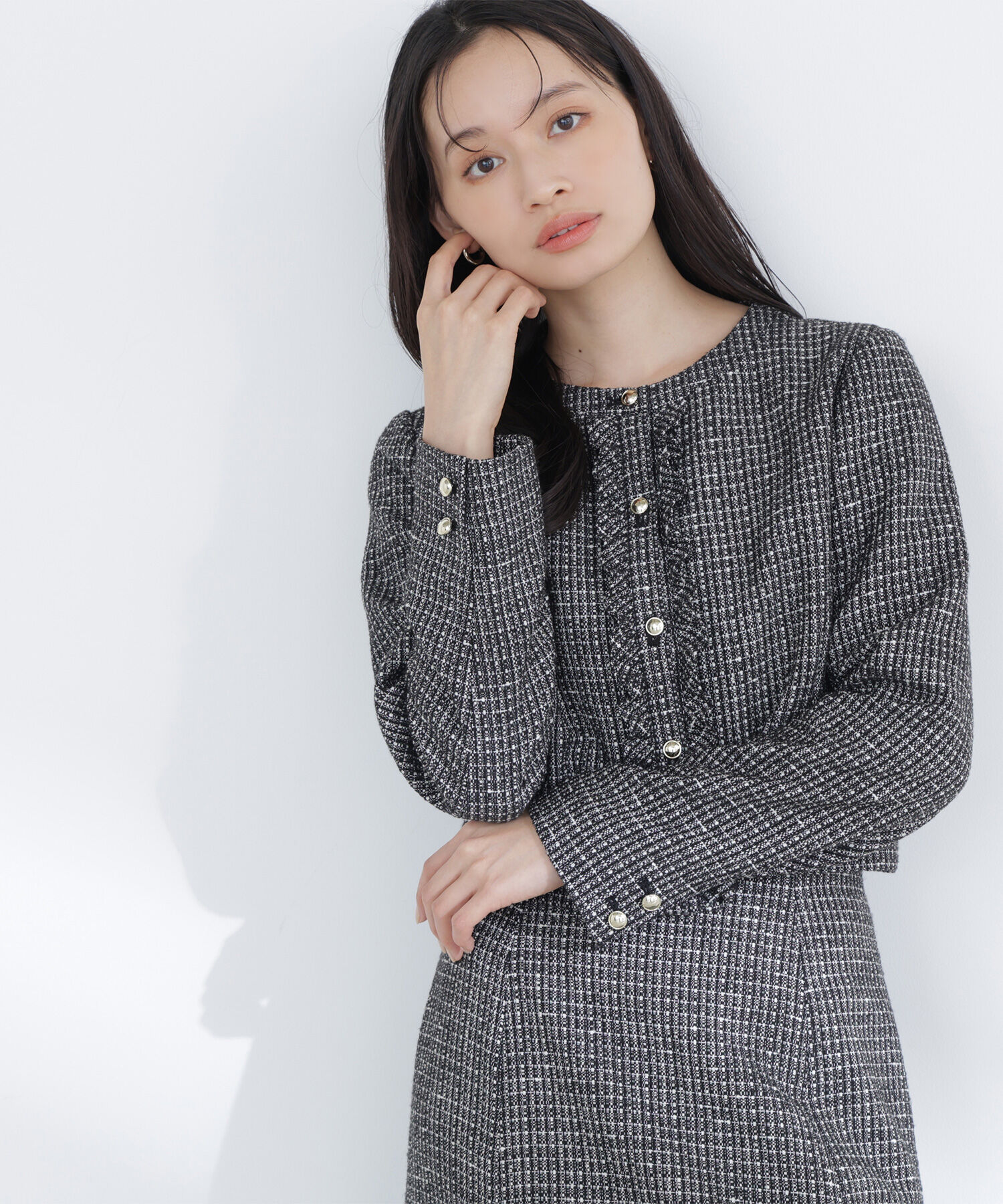  「スプリングツイード SETUP ジャケット」|ブルゾン・スタジャン|クロ系2