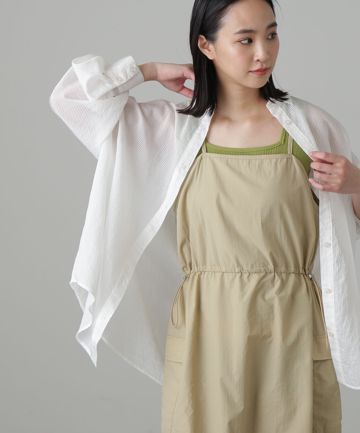  「シアーストライプオーバーシャツ」|シャツ・ブラウス|