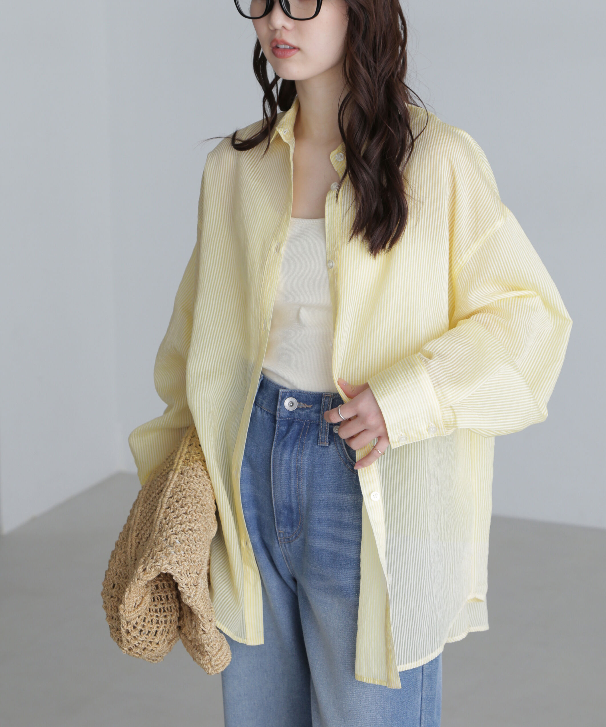  「シアーストライプオーバーシャツ」|シャツ・ブラウス|