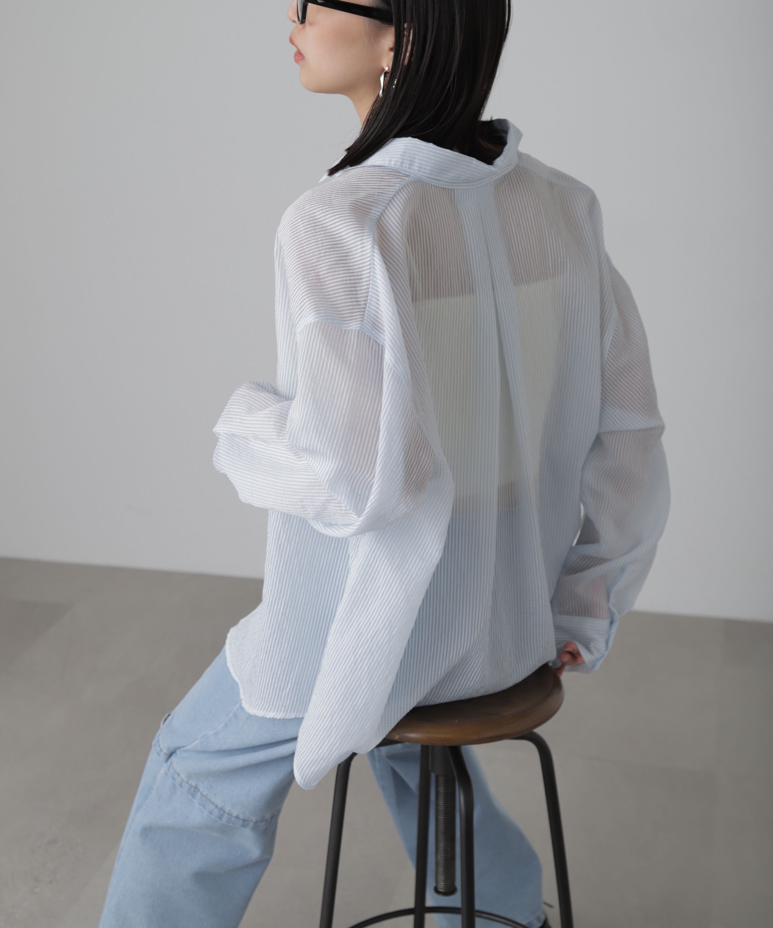  「シアーストライプオーバーシャツ」|シャツ・ブラウス|