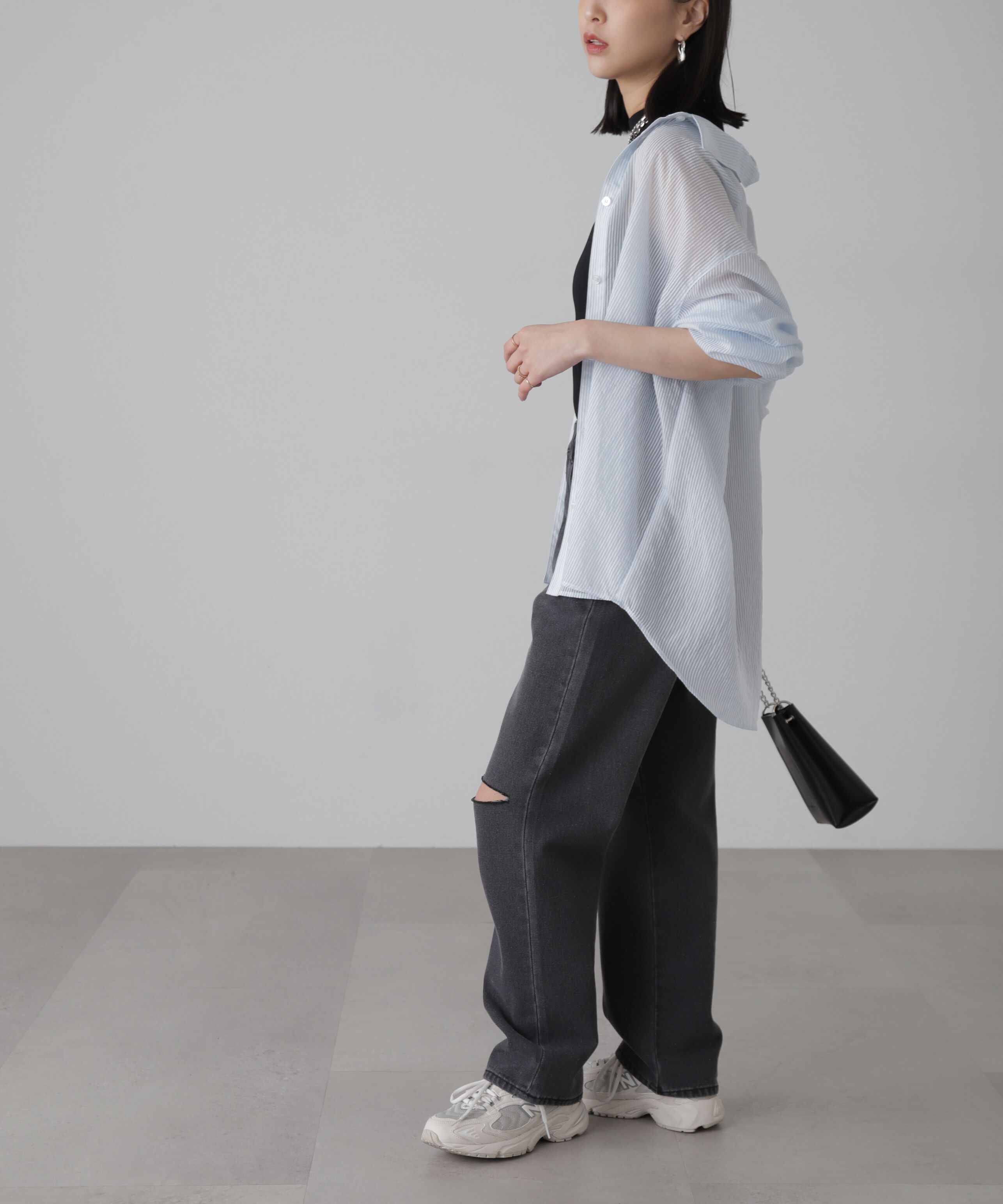  「シアーストライプオーバーシャツ」|シャツ・ブラウス|