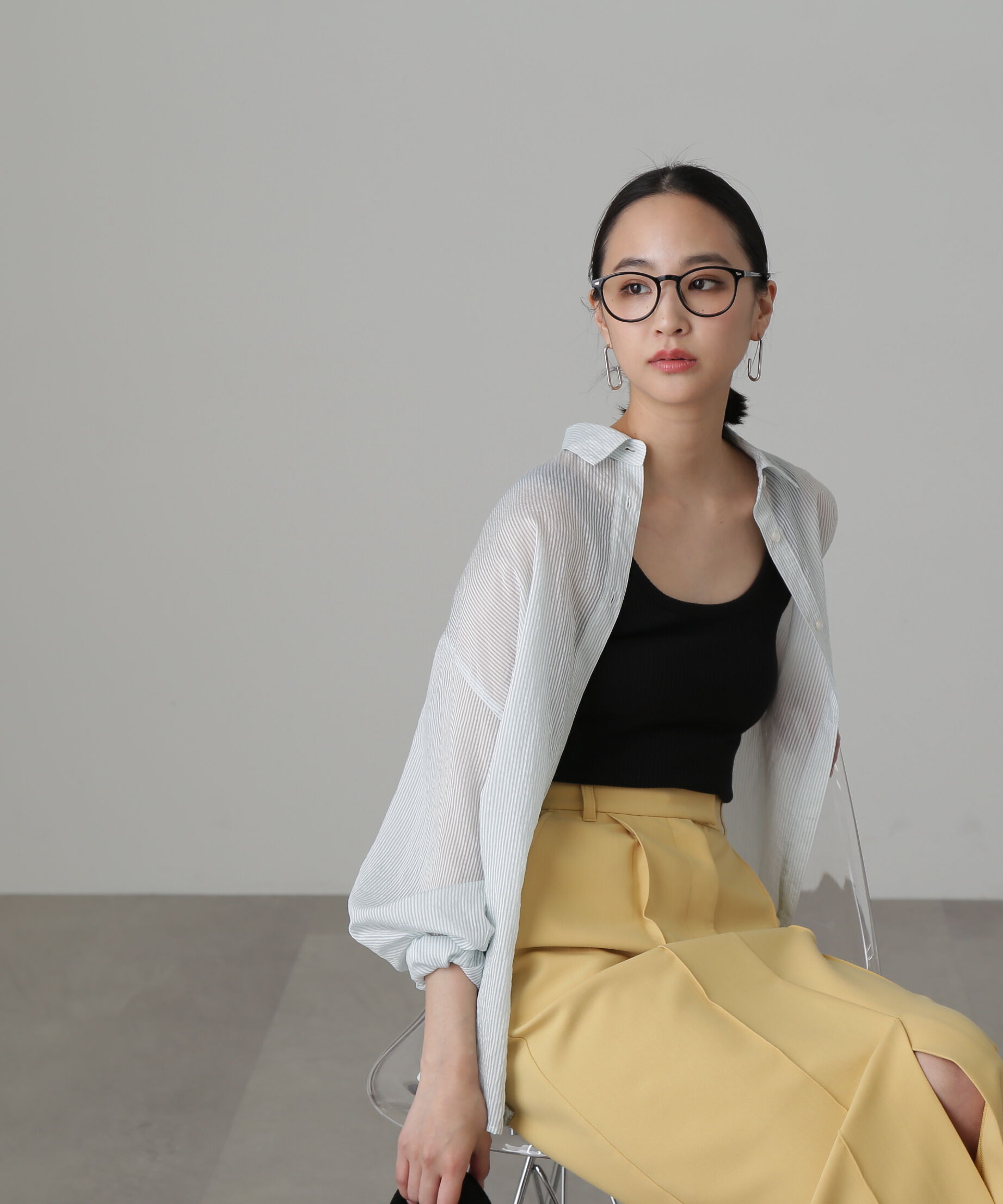  「シアーストライプオーバーシャツ」|シャツ・ブラウス|