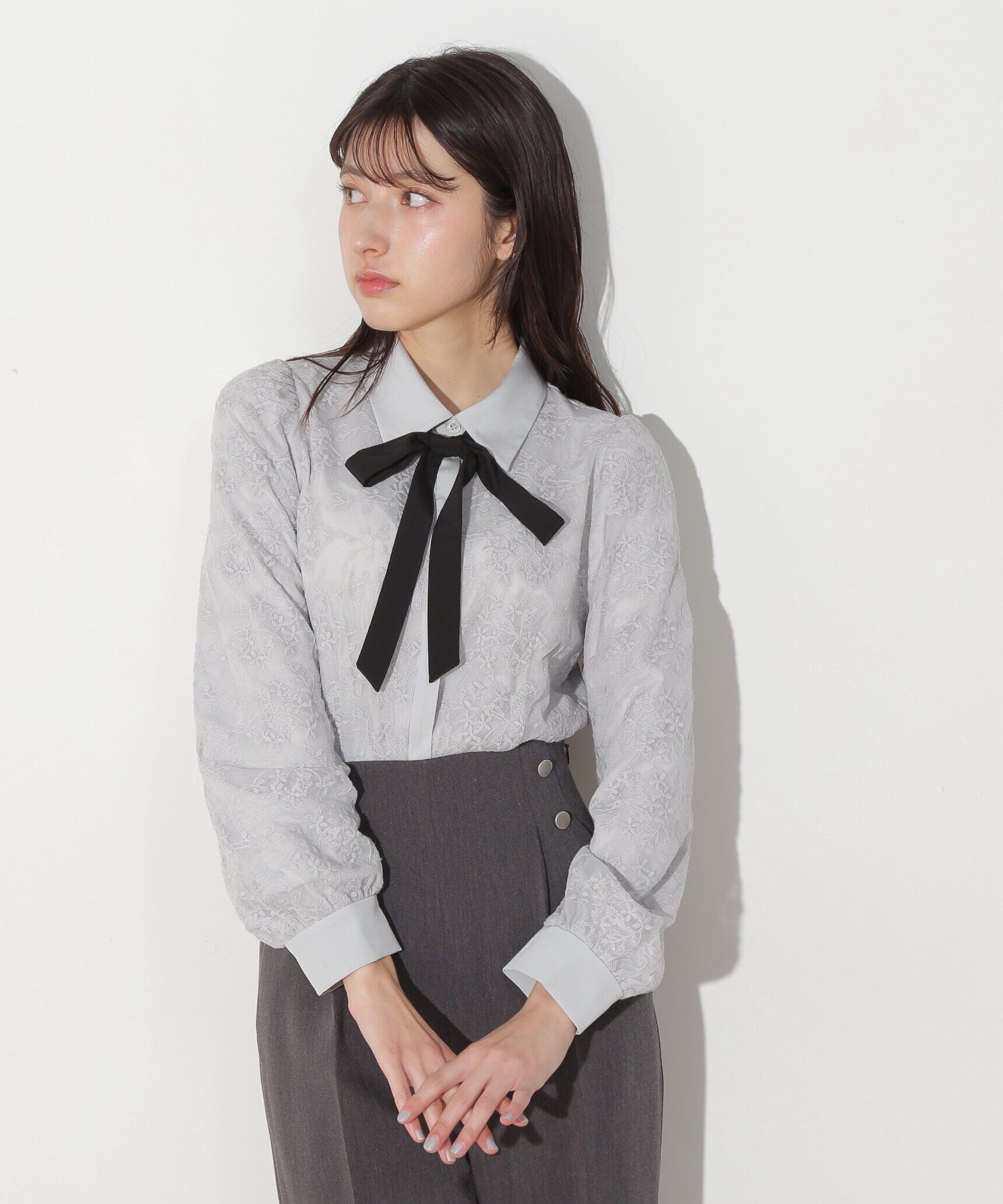  「リボンタイレースブラウス」|シャツ・ブラウス|