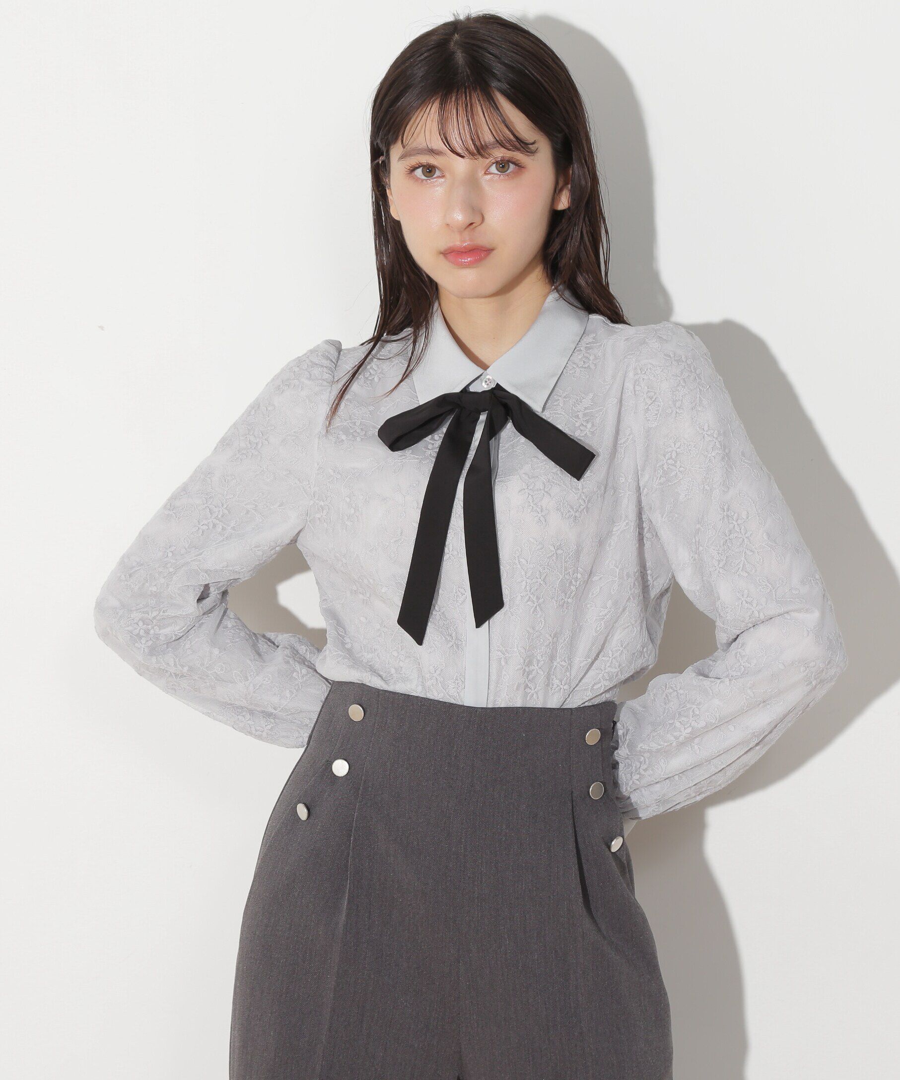  「リボンタイレースブラウス」|シャツ・ブラウス|
