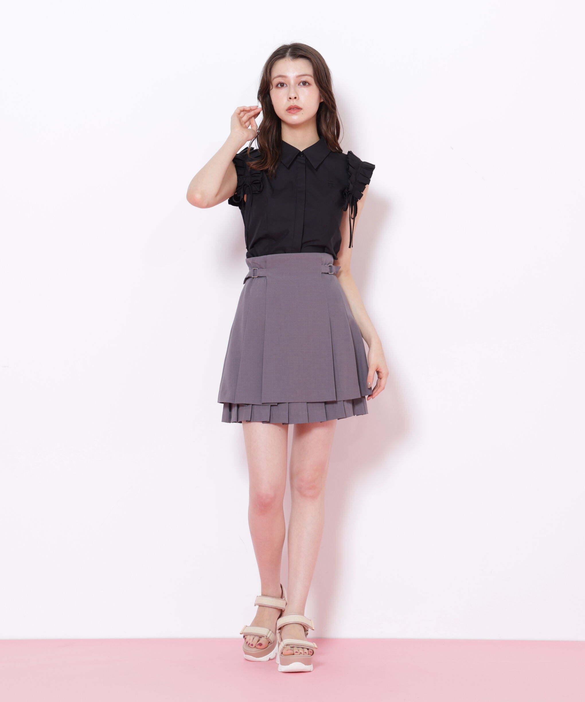  「ショルダーフリルブラウス」|シャツ・ブラウス|