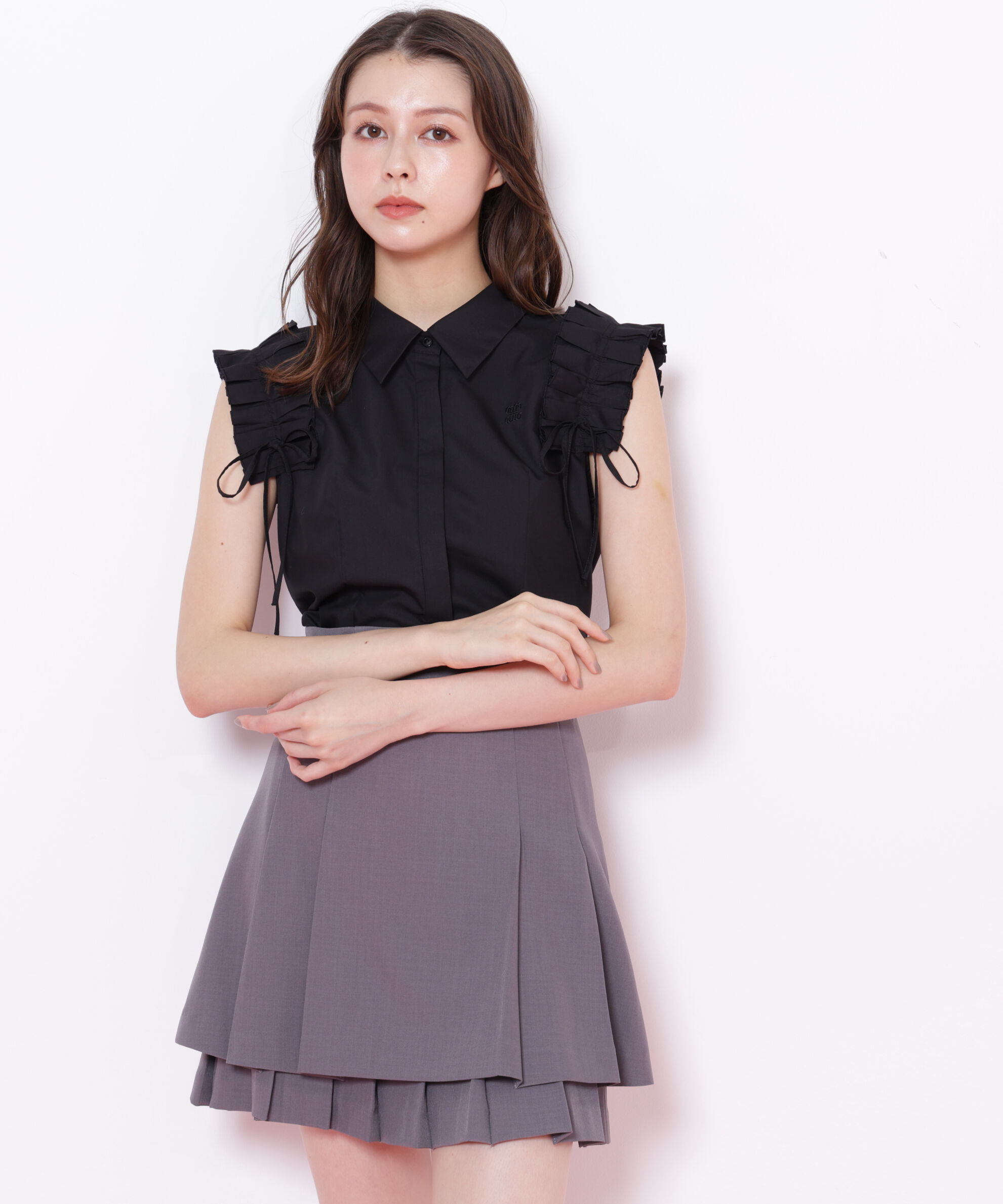  「ショルダーフリルブラウス」|シャツ・ブラウス|