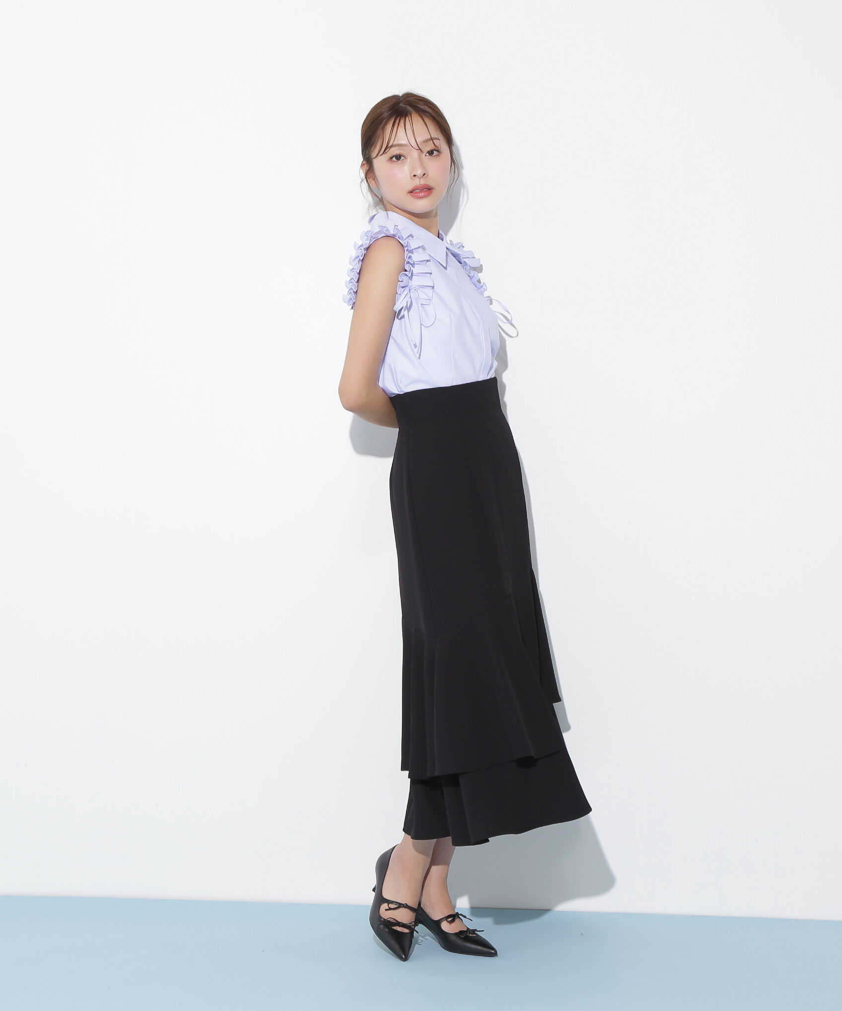  「ショルダーフリルブラウス」|シャツ・ブラウス|