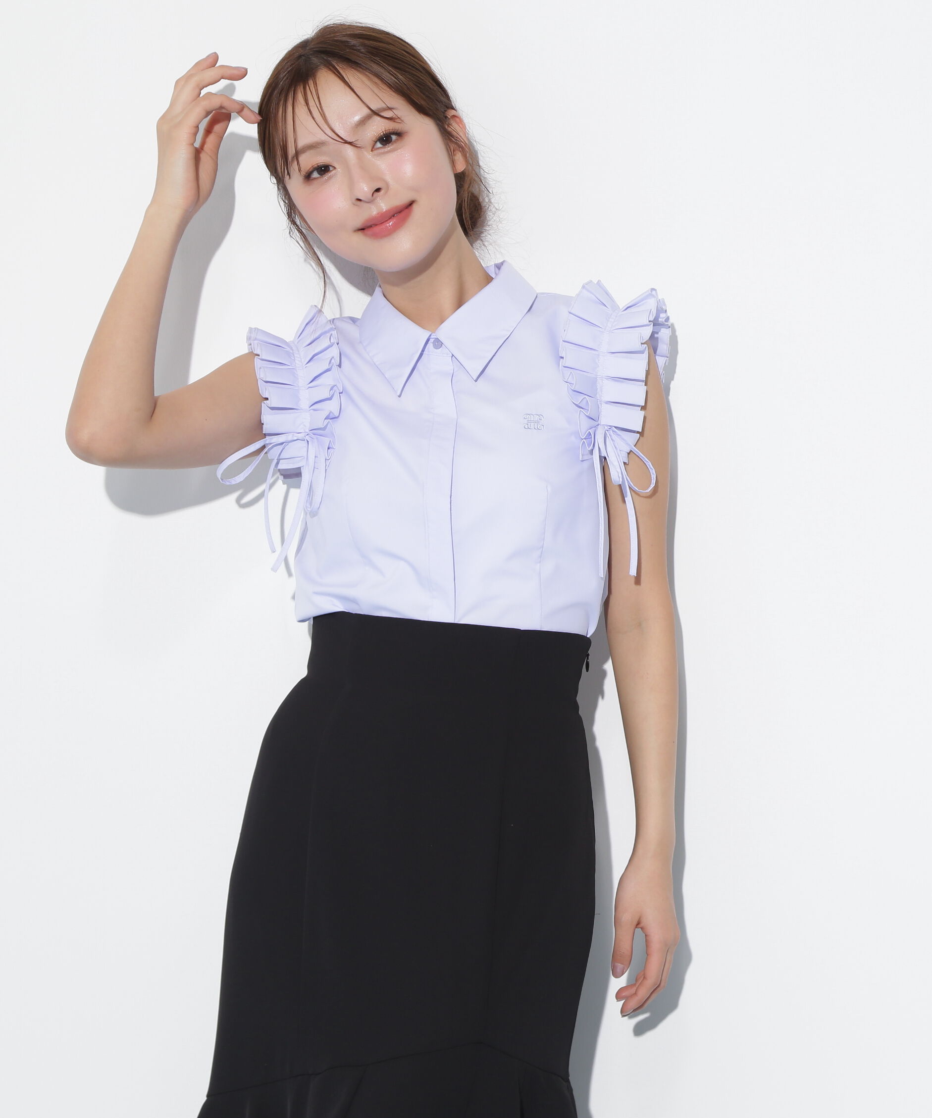  「ショルダーフリルブラウス」|シャツ・ブラウス|