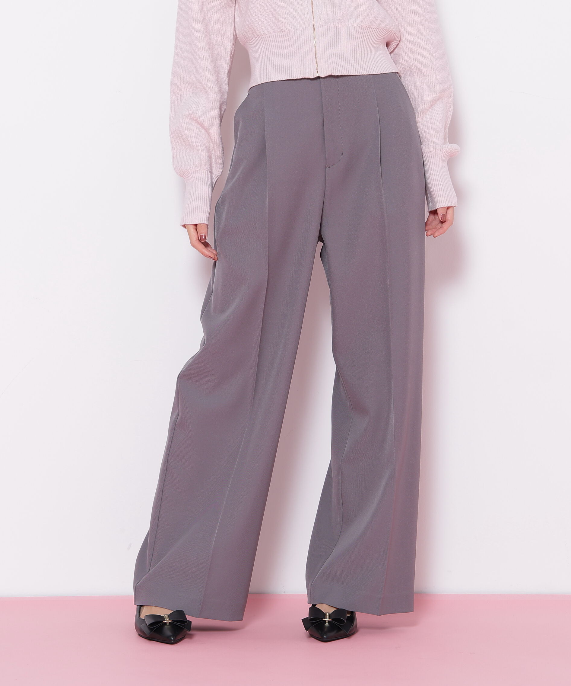  「＜セットアップ対応＞ベーシックツイルビットベルトパンツ」|その他|グレー