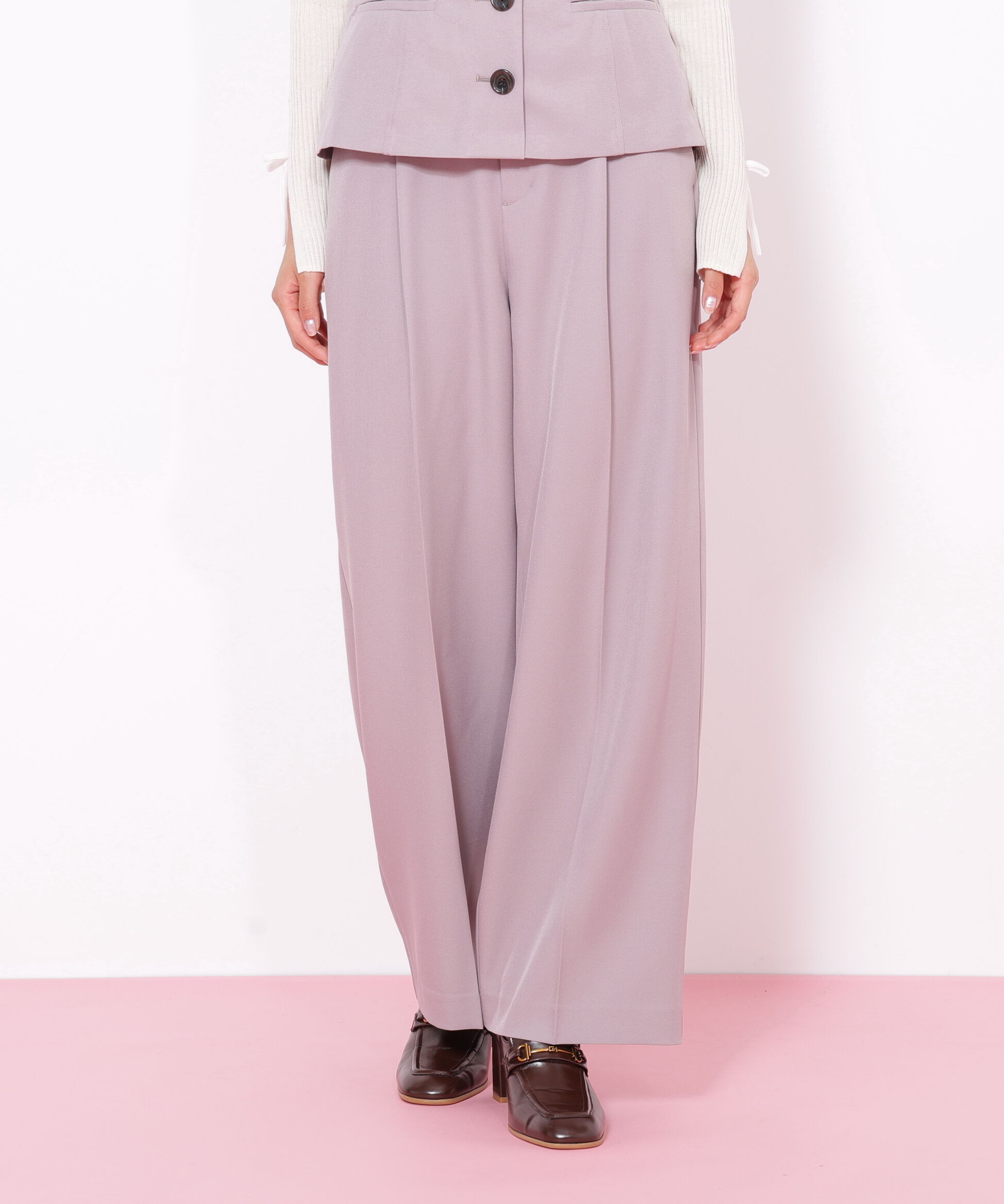  「＜セットアップ対応＞ベーシックツイルビットベルトパンツ」|その他|モカ