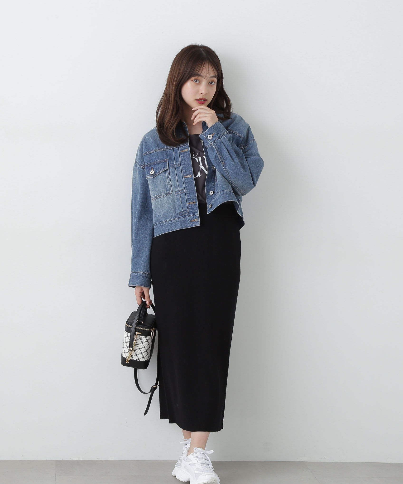 PROPORTION BODY DRESSING「裾シアーペプラムニットセットアップ」|ワンピース|