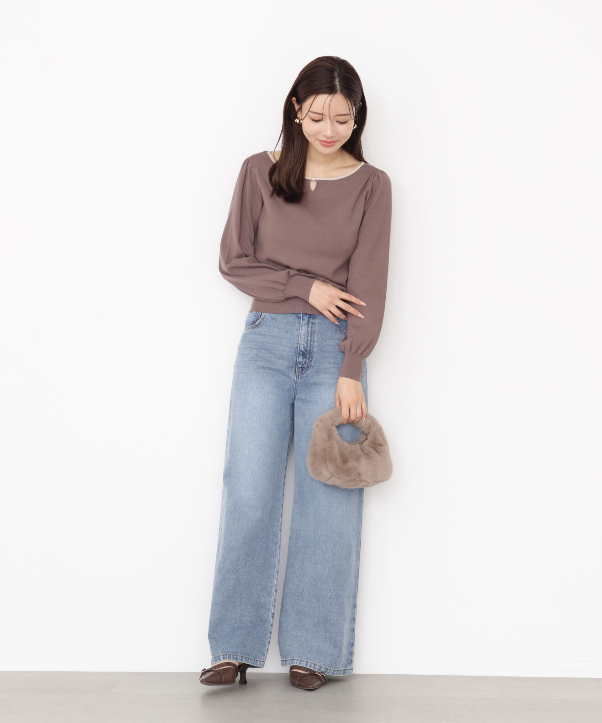 PROPORTION BODY DRESSING「＜ハンドウォッシャブル＞前後2wayパールニット 25AW」|ニット・セーター|