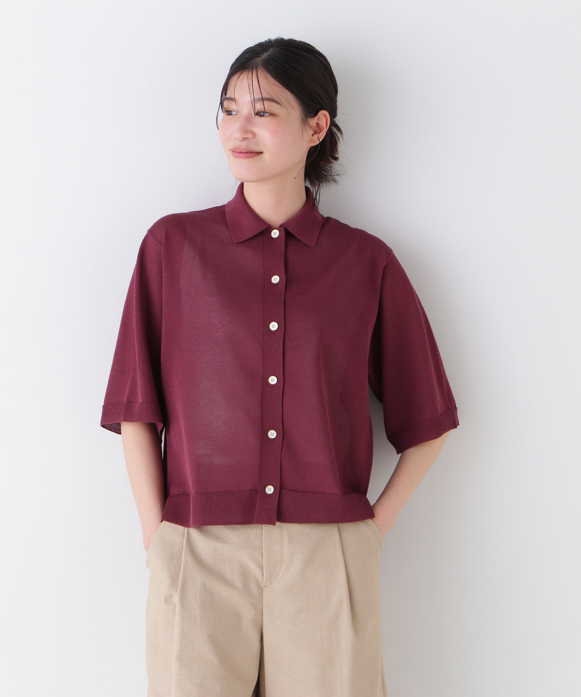  「◆シアーハイゲージ半袖カーディガン」|ニット・セーター|