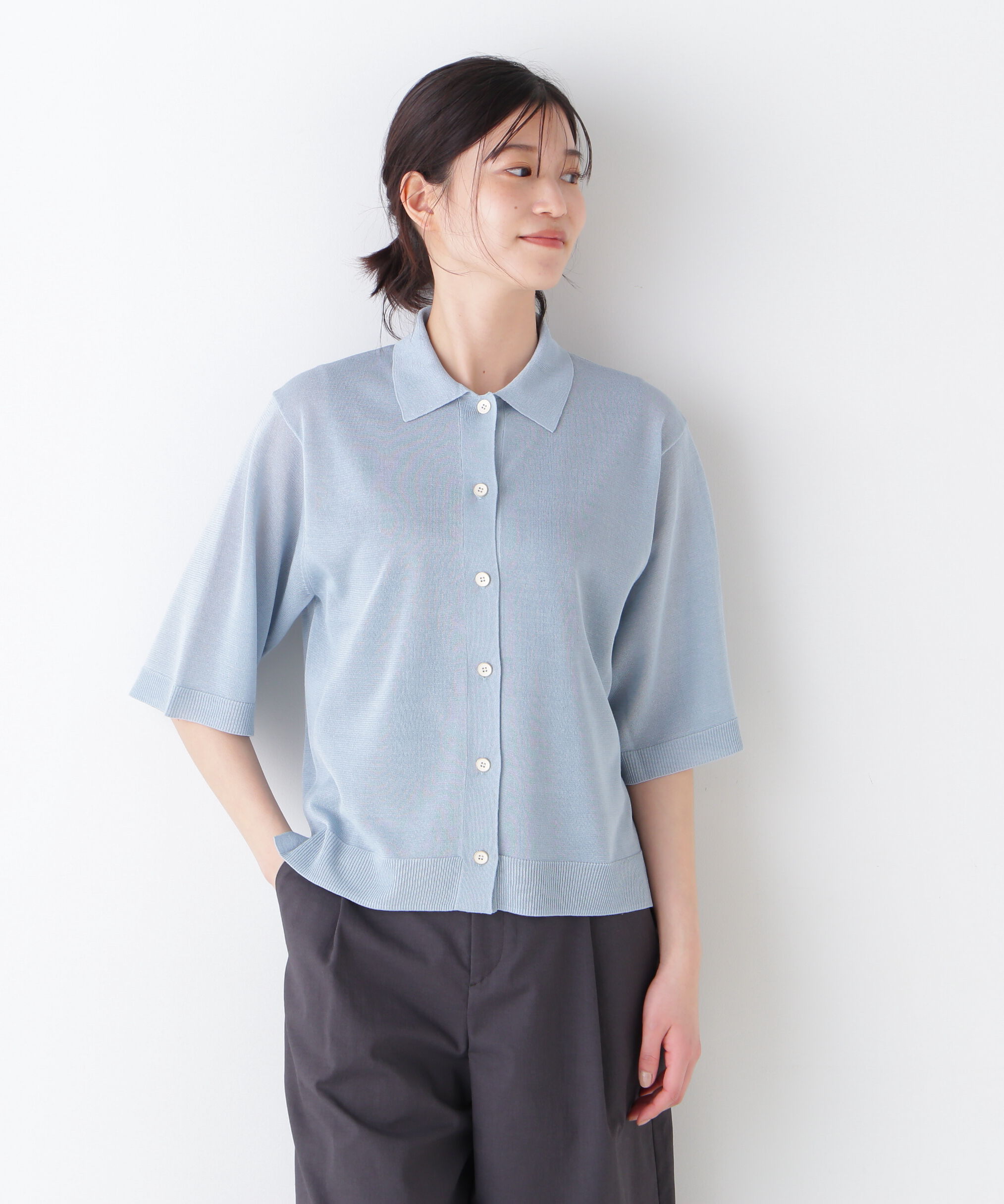  「◆シアーハイゲージ半袖カーディガン」|ニット・セーター|