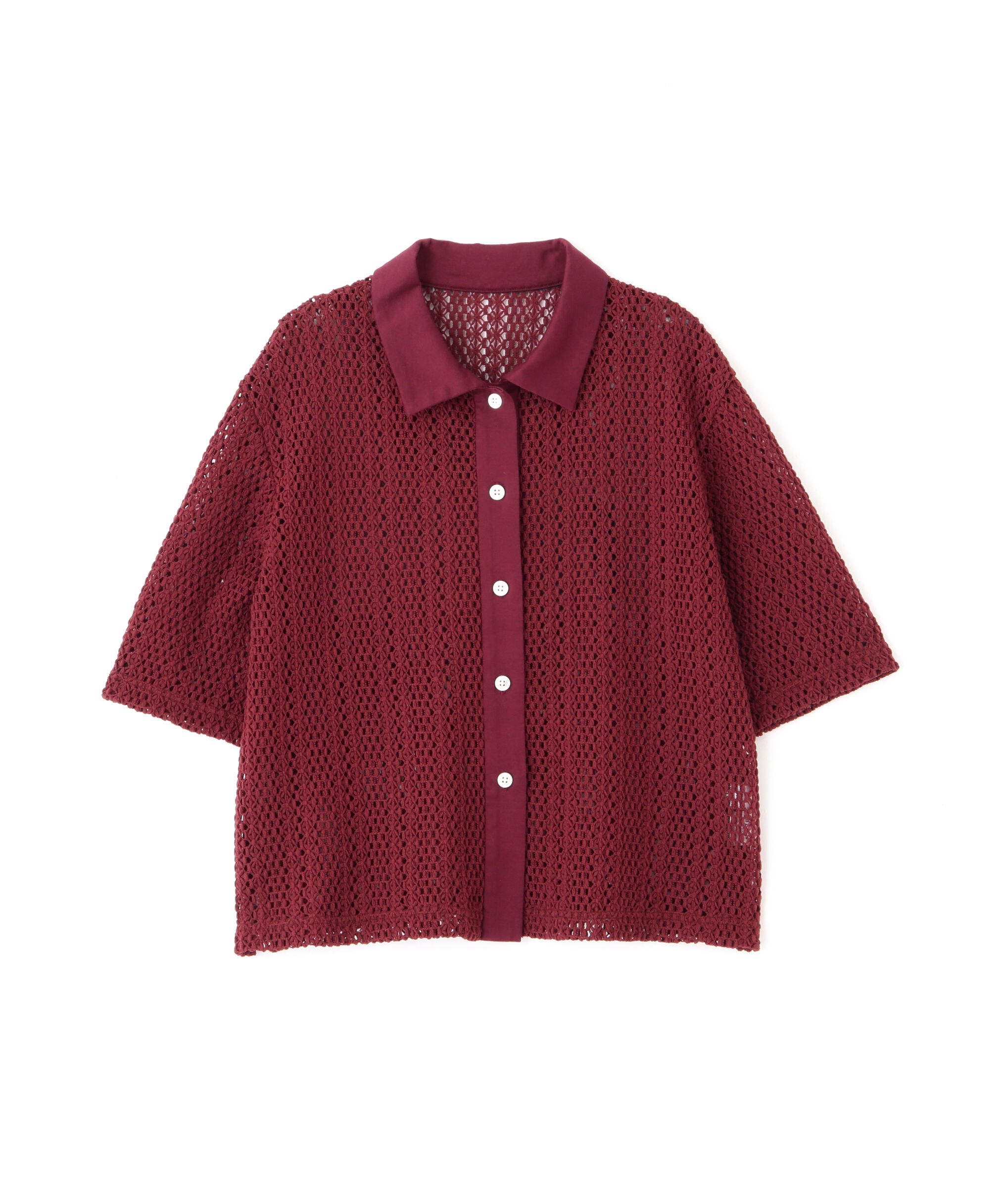  「◆クロッシェレース半袖シャツ」|Tシャツ・カットソー|