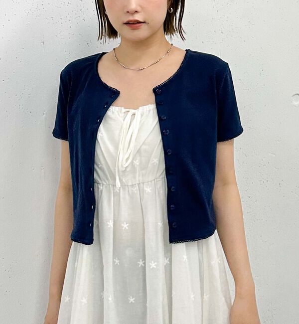 archives「針抜きハーフスリーブカーディガン」|Tシャツ・カットソー|