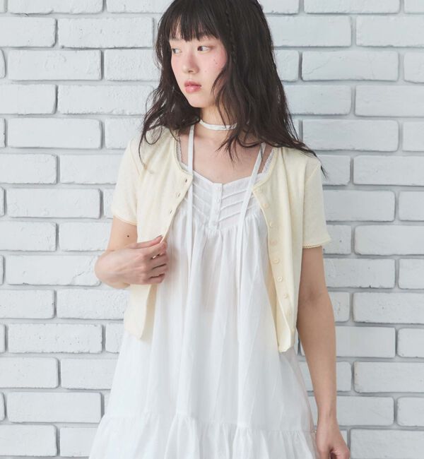 archives「針抜きハーフスリーブカーディガン」|Tシャツ・カットソー|