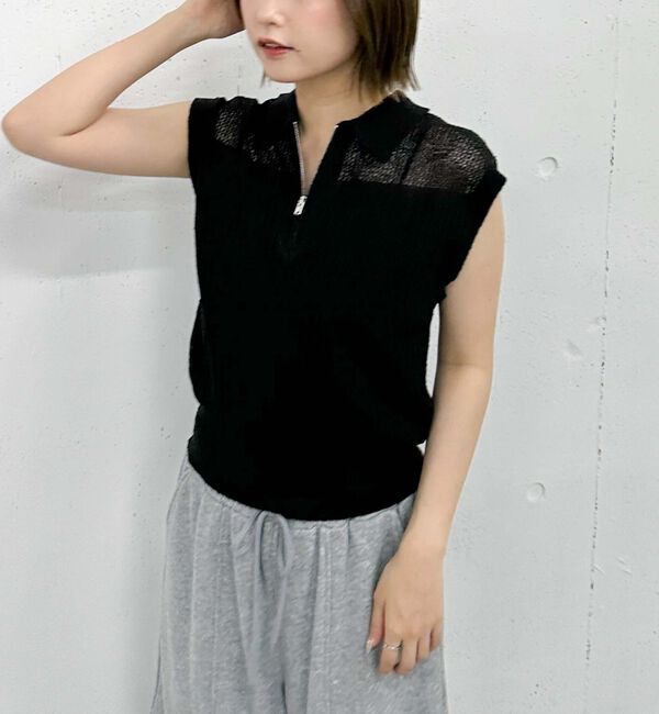 archives「カールヤーンハーフＺＩＰノースリニット」|ニット・セーター|