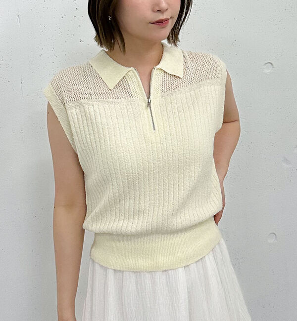 archives「カールヤーンハーフＺＩＰノースリニット」|ニット・セーター|