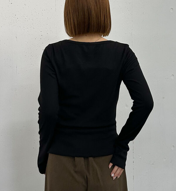 archives「ボタンギャザーＶネックＴＯＰＳ」|Tシャツ・カットソー|