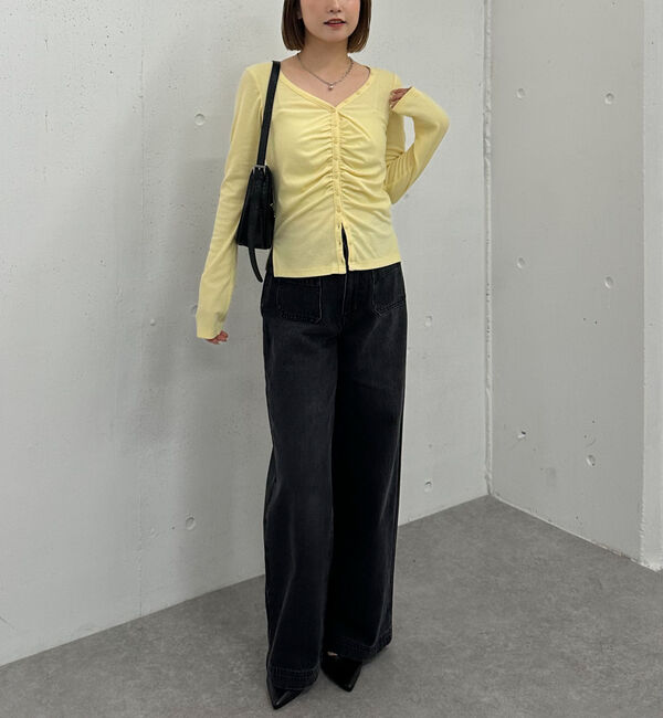 archives「ボタンギャザーＶネックＴＯＰＳ」|Tシャツ・カットソー|