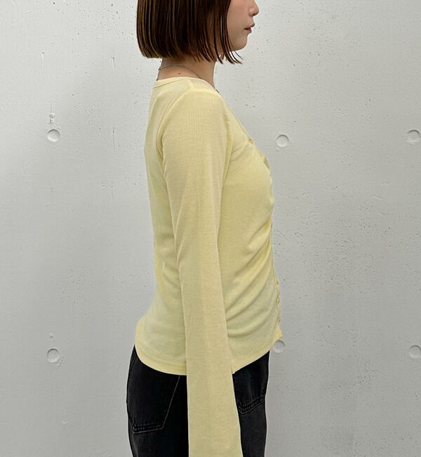 archives「ボタンギャザーＶネックＴＯＰＳ」|Tシャツ・カットソー|