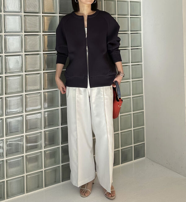 Doux archives「Ｗ　ＺＩＰボンディングノーカラーブルゾン」|Tシャツ・カットソー|