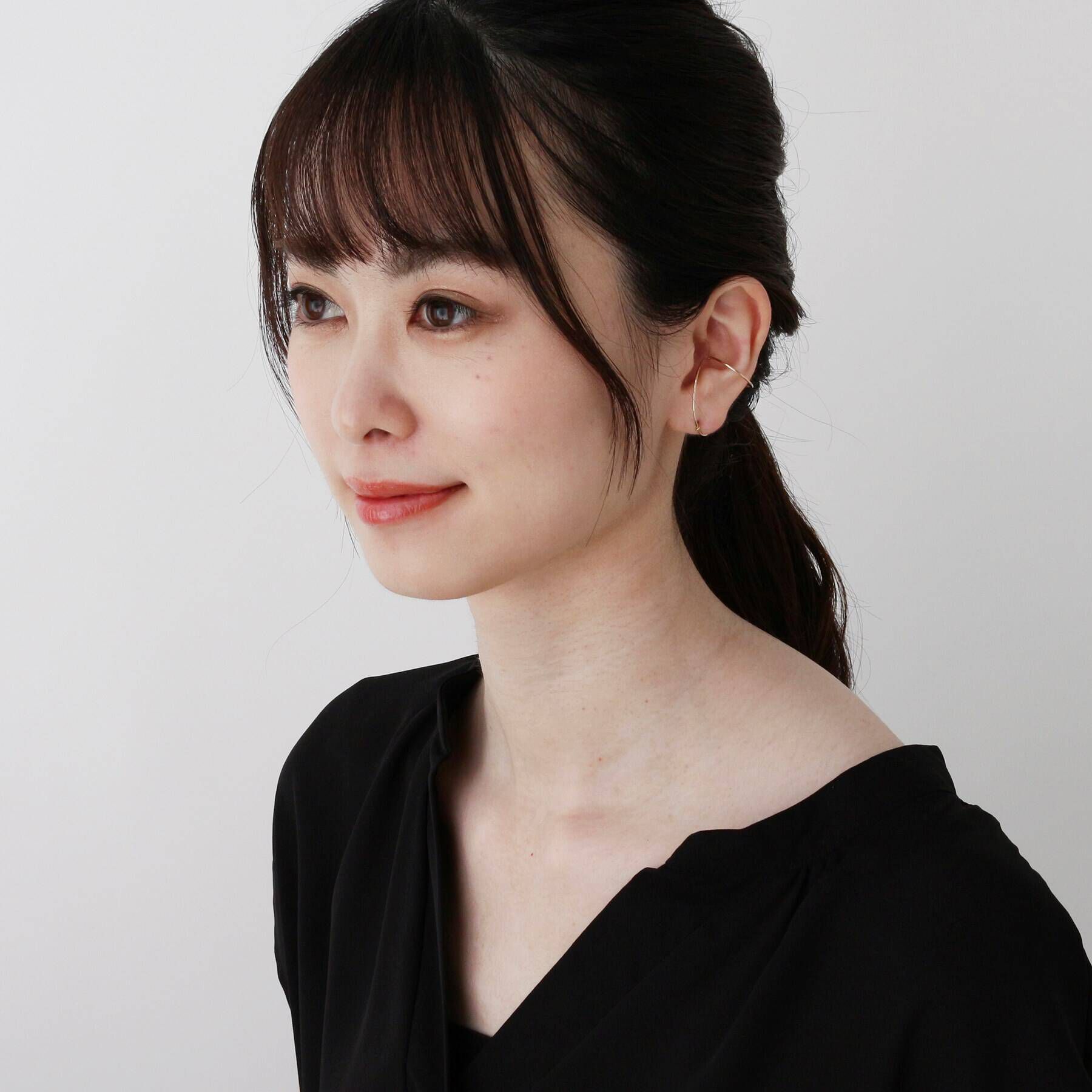 COCOSHNIK「K10ダブルフープ イヤーカフピアス（片耳用）」|ピアス|