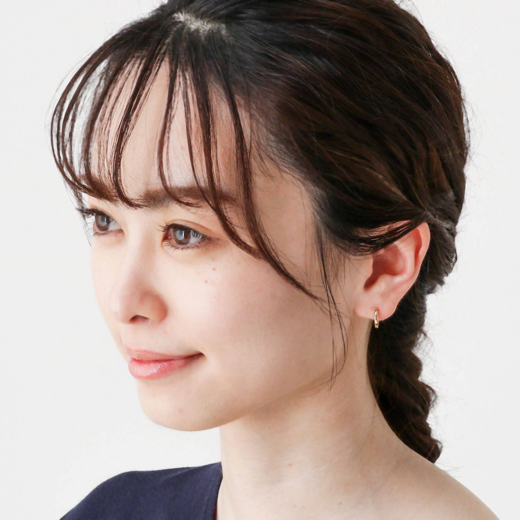 COCOSHNIK「K18平甲中折れ フープピアス」|ピアス|