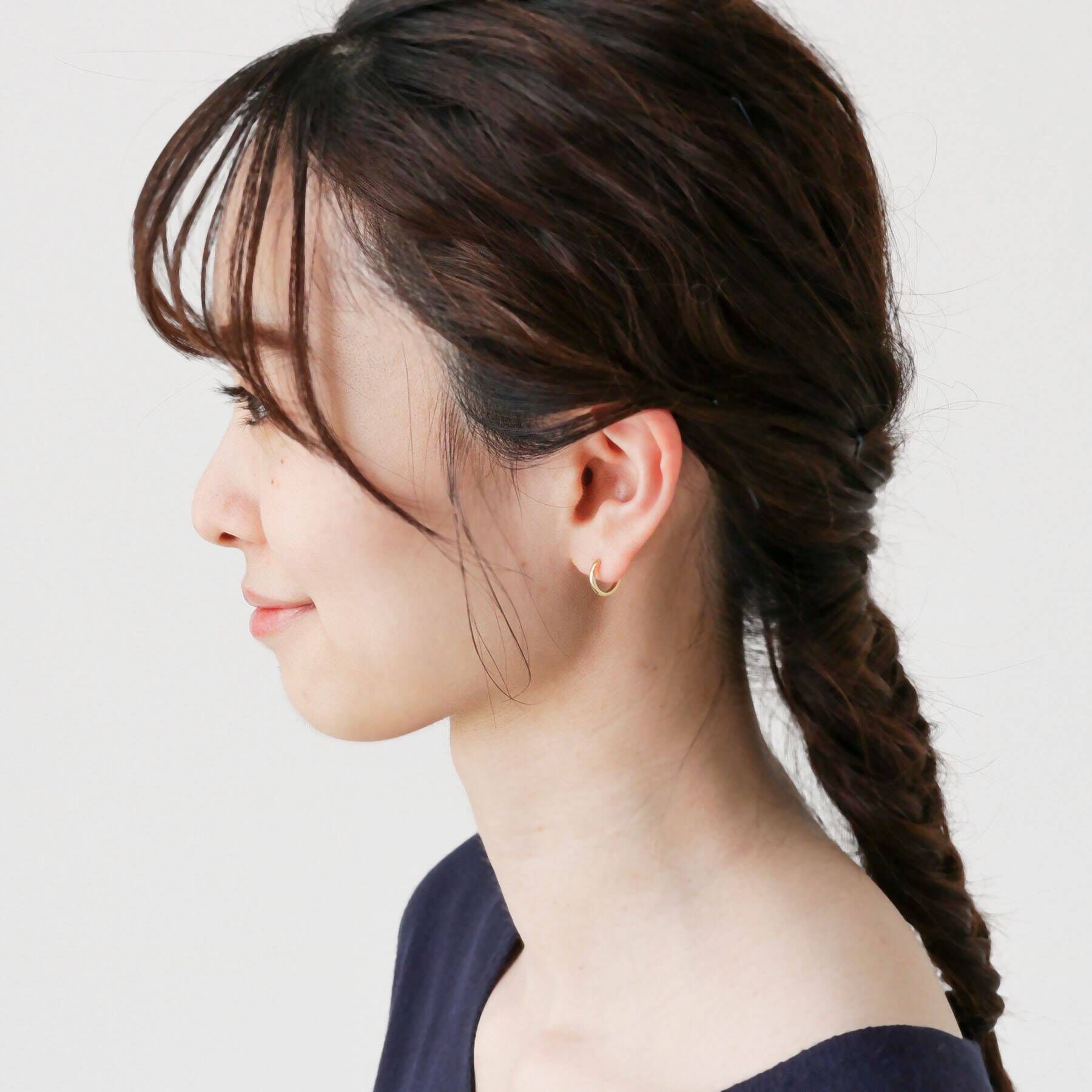 COCOSHNIK「K18平甲中折れ フープピアス」|ピアス|