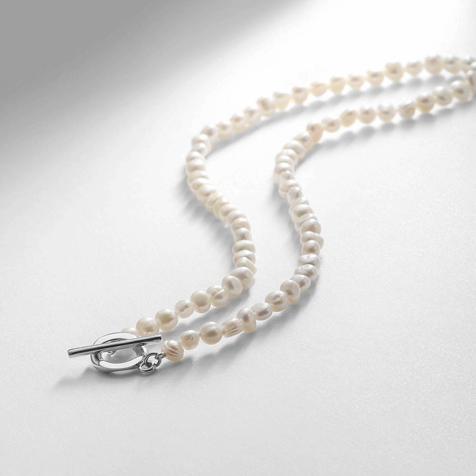 COCOSHNIK ONKITSCH「シルバー バロックパール カーブチェーン マンテルネックレス」|ネックレス|