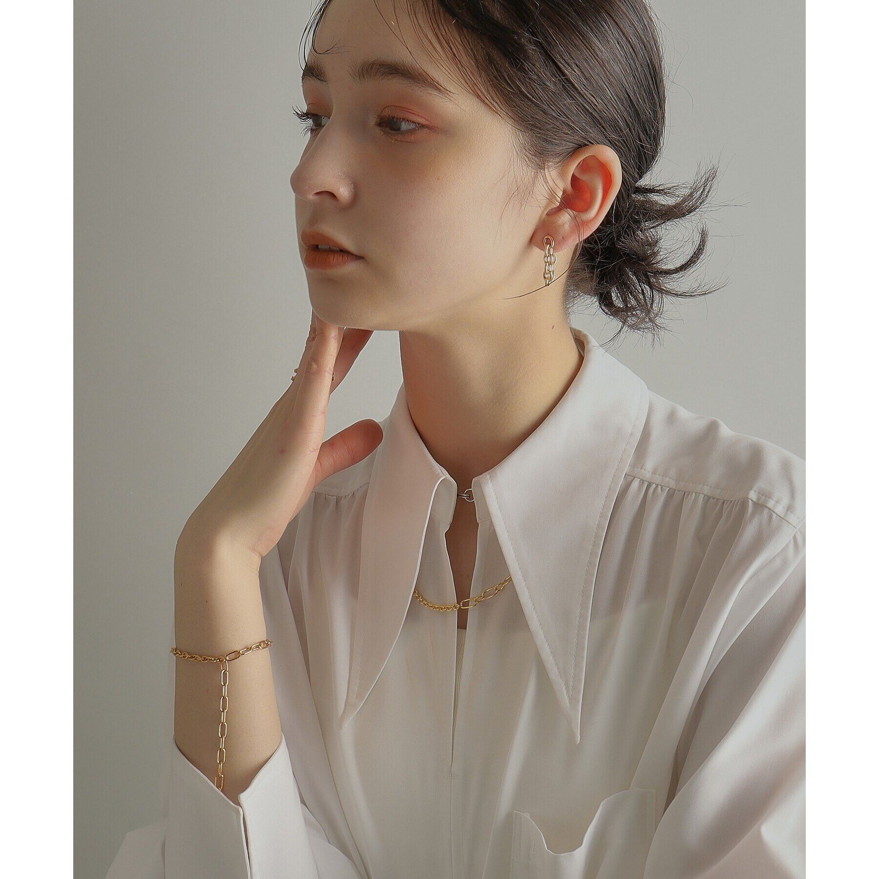 COCOSHNIK ONKITSCH「シルバー ハンギングミックスケーブルチェーン ブレスレット GP」|ブレスレット・バングル|