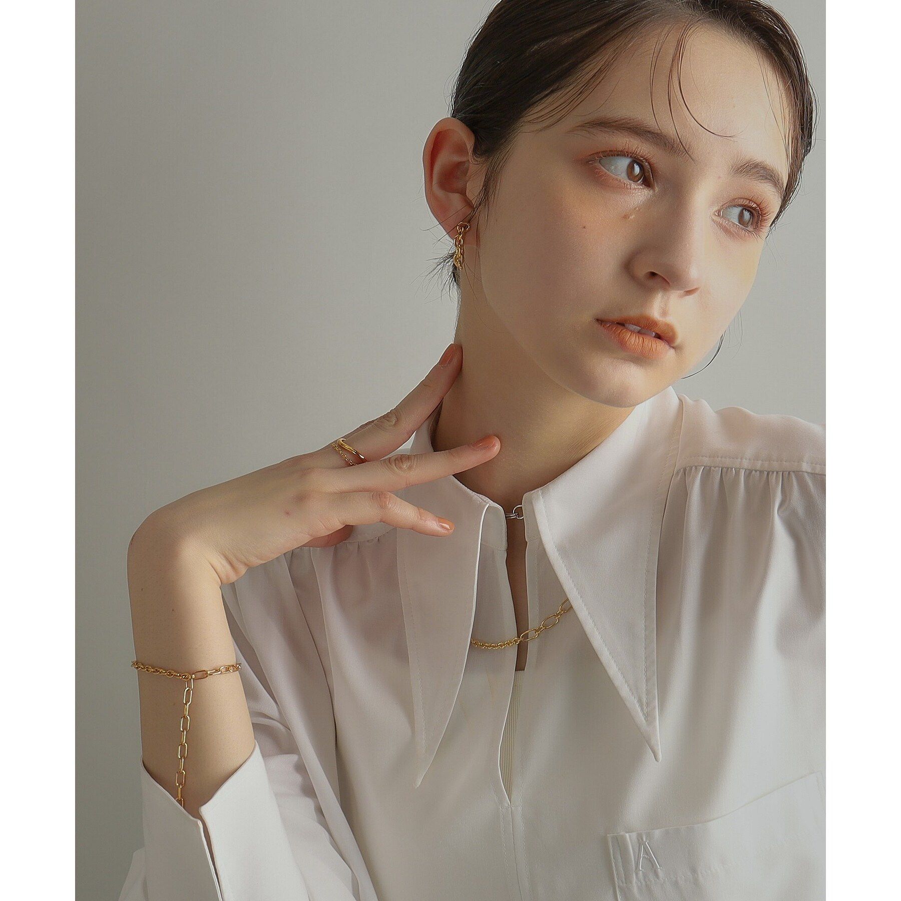 COCOSHNIK ONKITSCH「シルバー ハンギングミックスケーブルチェーン ブレスレット GP」|ブレスレット・バングル|