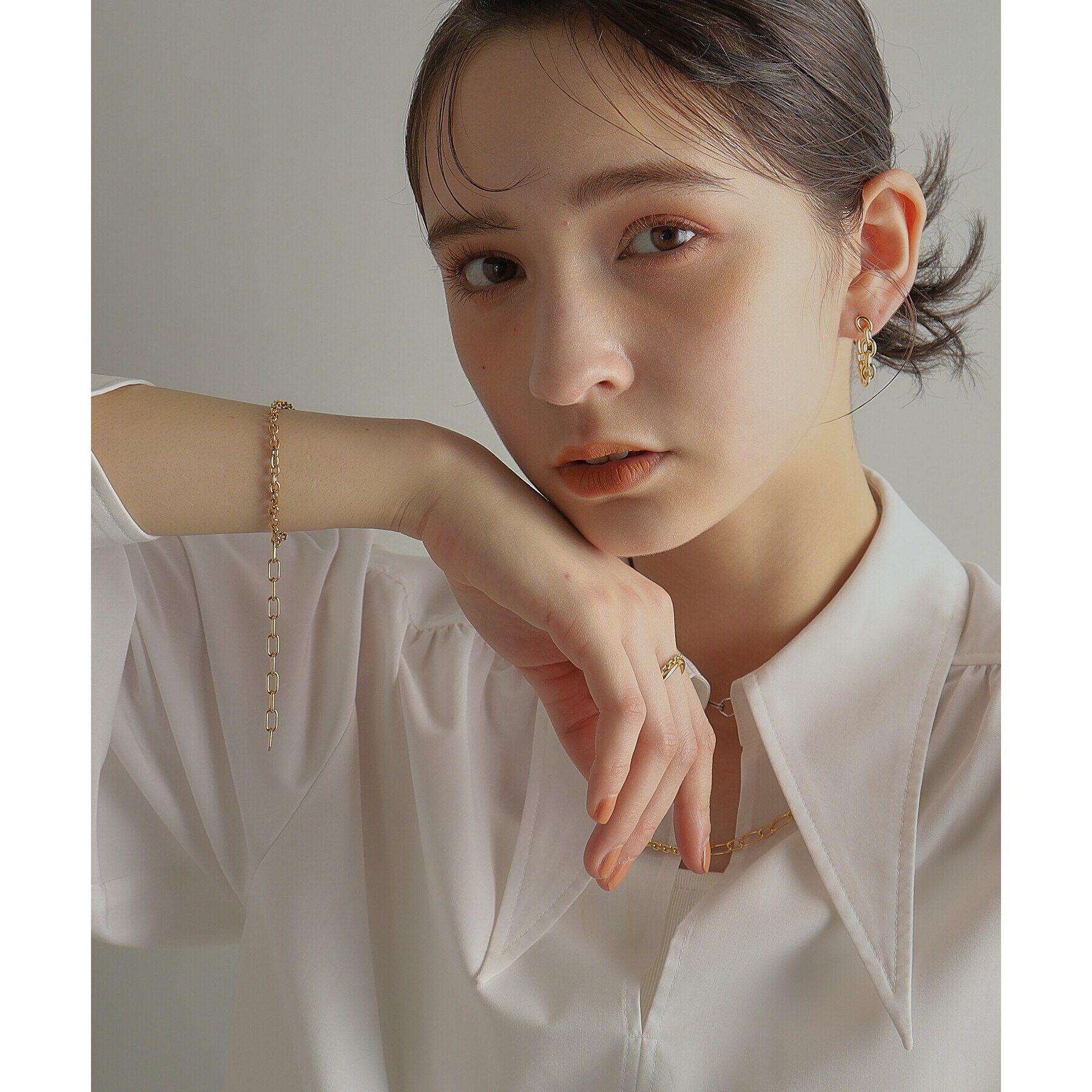 COCOSHNIK ONKITSCH「シルバー ハンギングミックスケーブルチェーン ブレスレット GP」|ブレスレット・バングル|