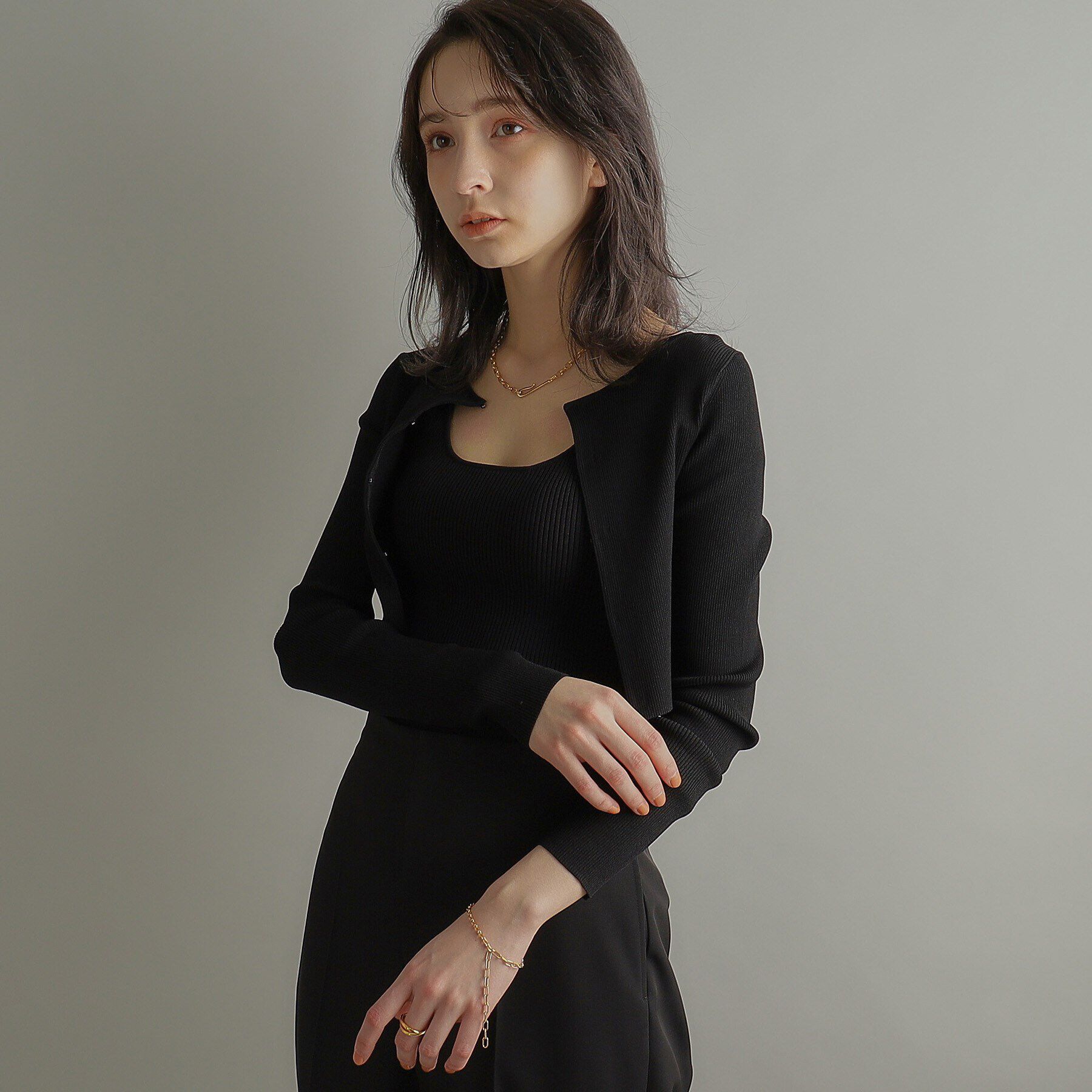 COCOSHNIK ONKITSCH「シルバー ハンギングミックスケーブルチェーン ブレスレット GP」|ブレスレット・バングル|