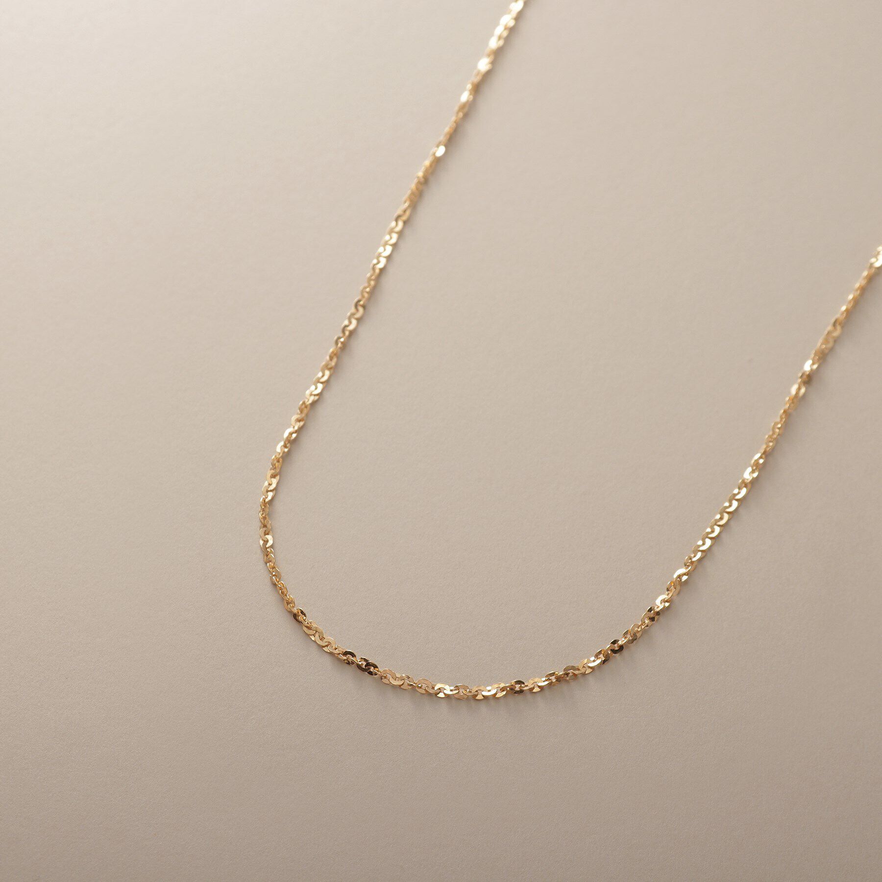 COCOSHNIK「K18フレスコフラットチェーン ネックレス太60cm」|ネックレス|