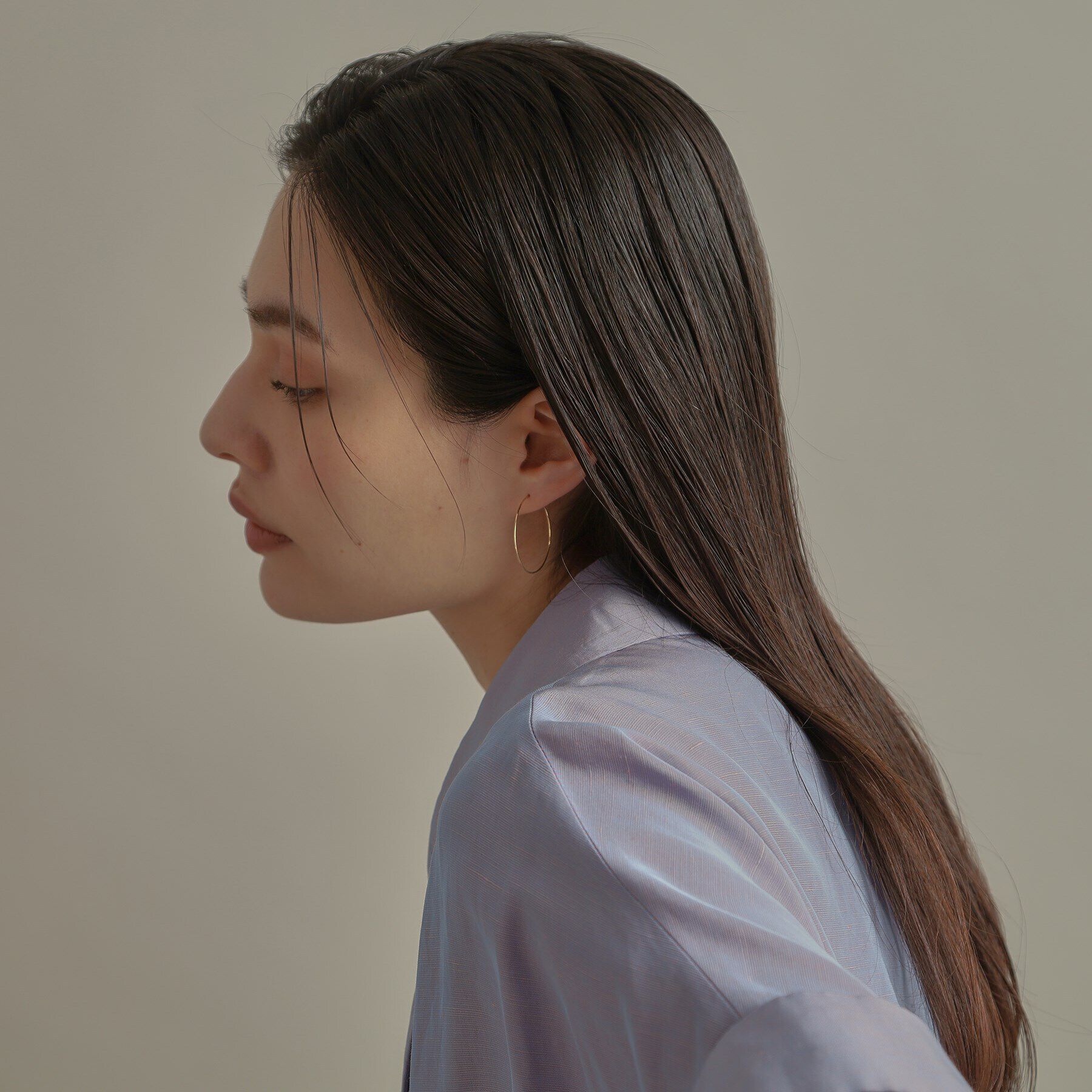 COCOSHNIK「K18オメガチェーン フープピアス中」|ピアス|