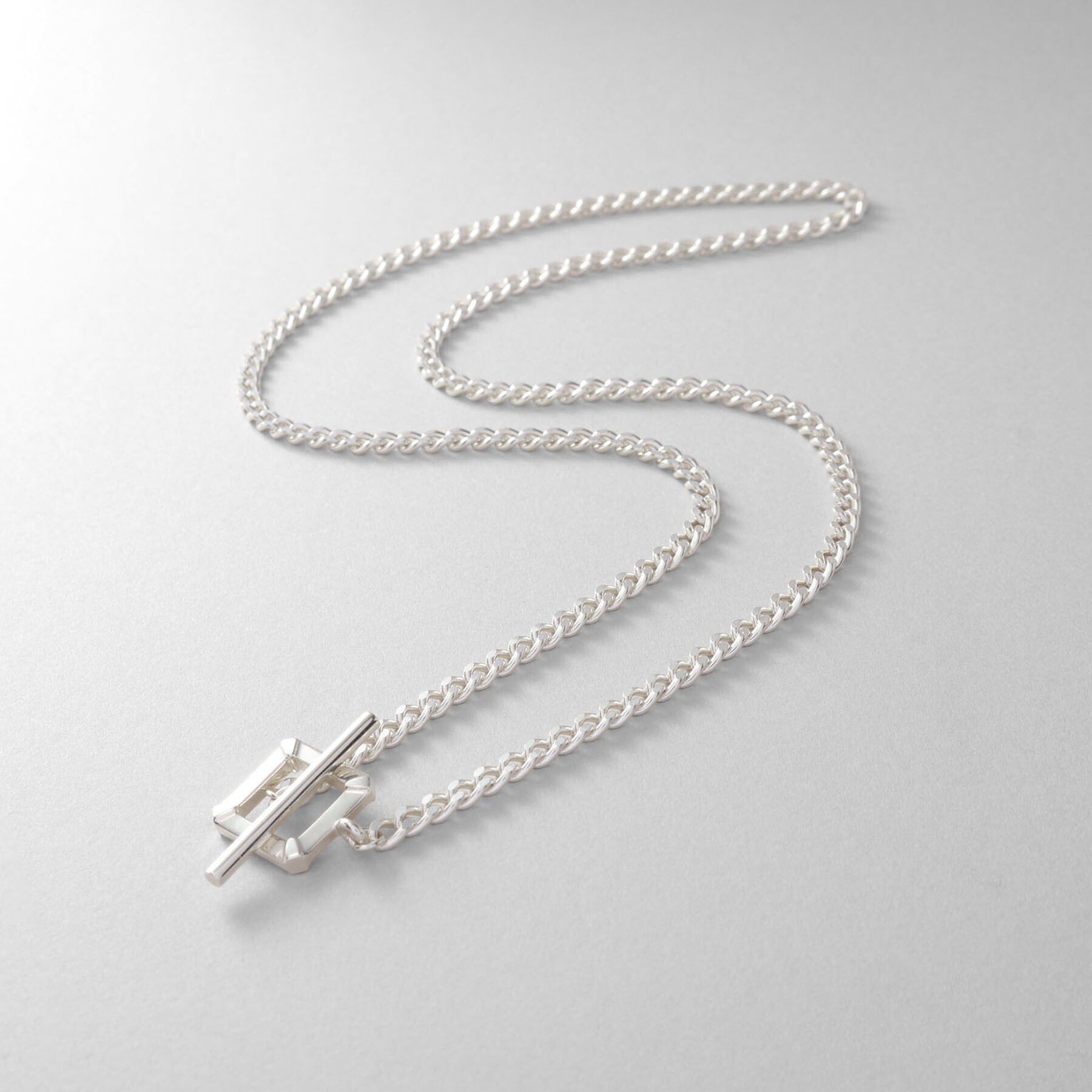 COCOSHNIK ONKITSCH「シルバー カーブチェーン スクエアマンテルネックレス」|ネックレス|