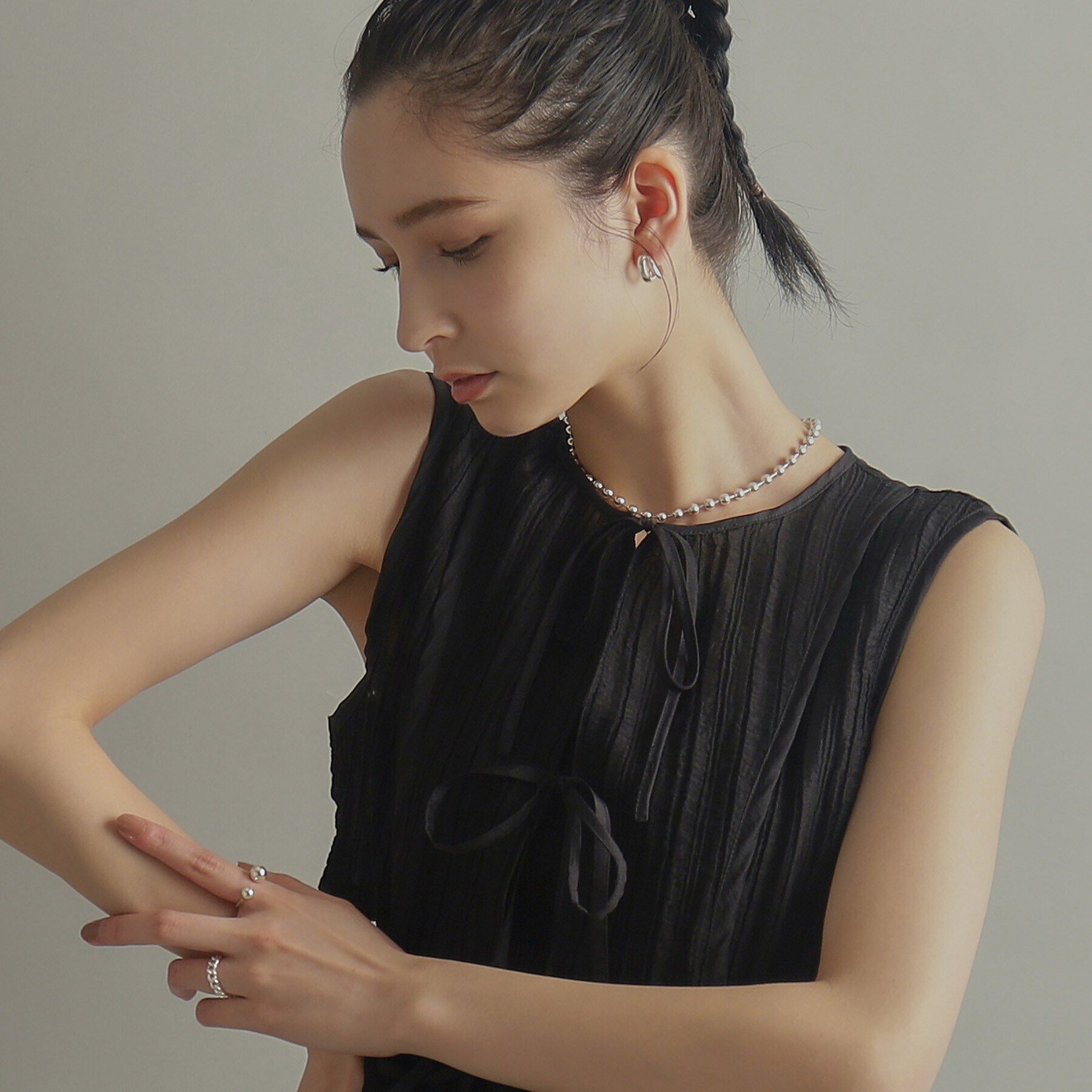 COCOSHNIK ONKITSCH「シルバー ボールオープンリング」|リング|