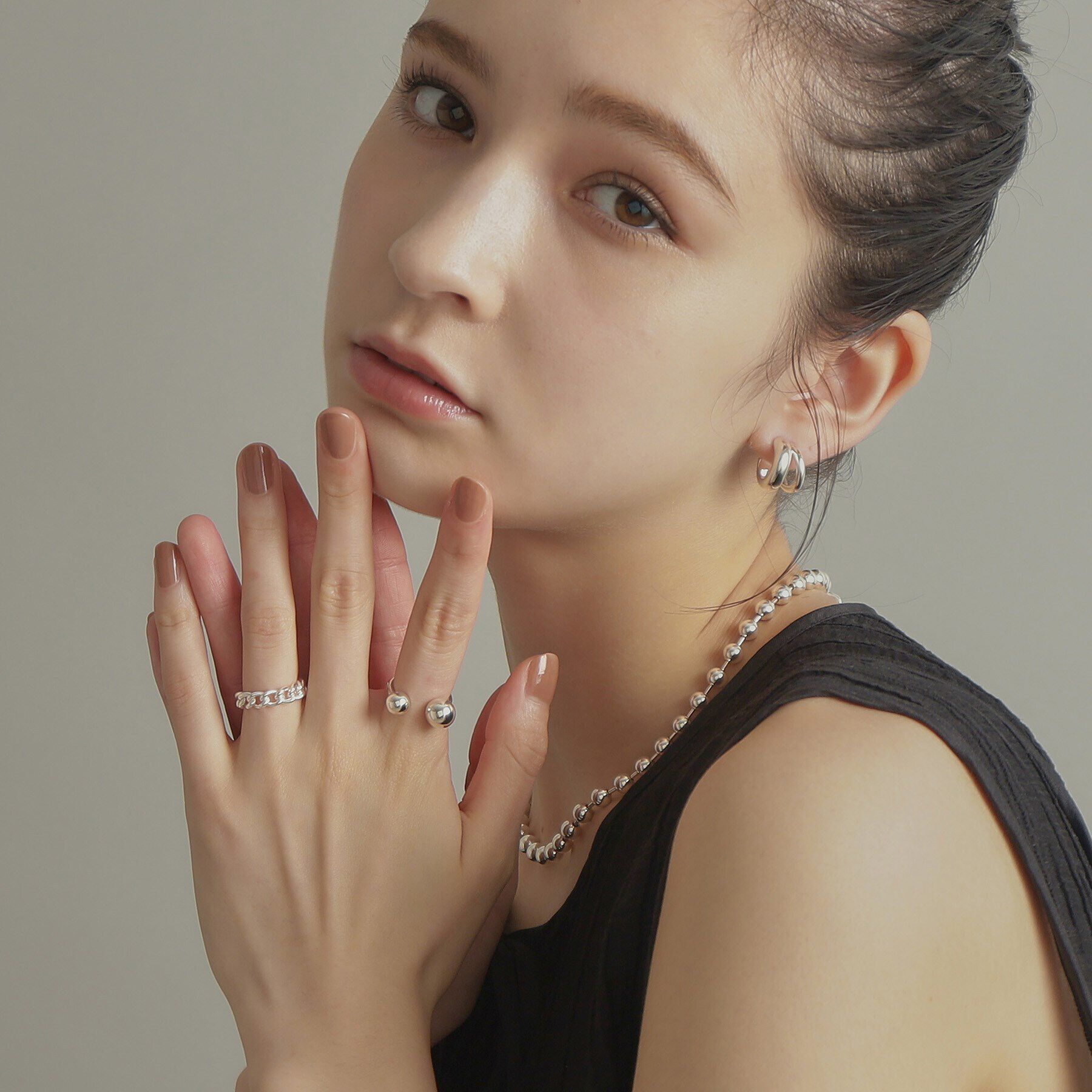 COCOSHNIK ONKITSCH「シルバー ボールオープンリング」|リング|