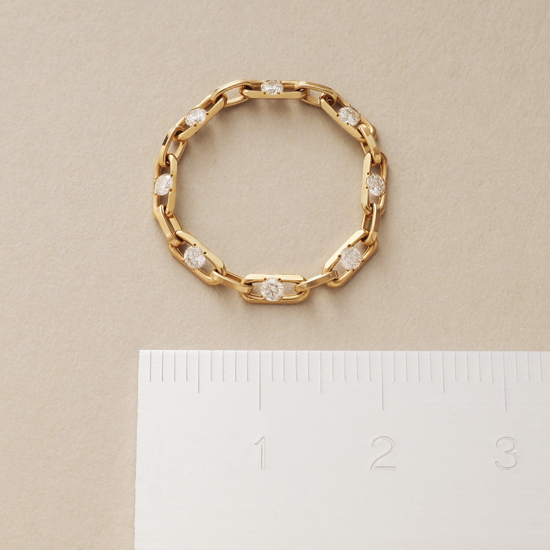 COCOSHNIK「K18ダイヤモンド ロングカットアズキチェーン リング」|リング|