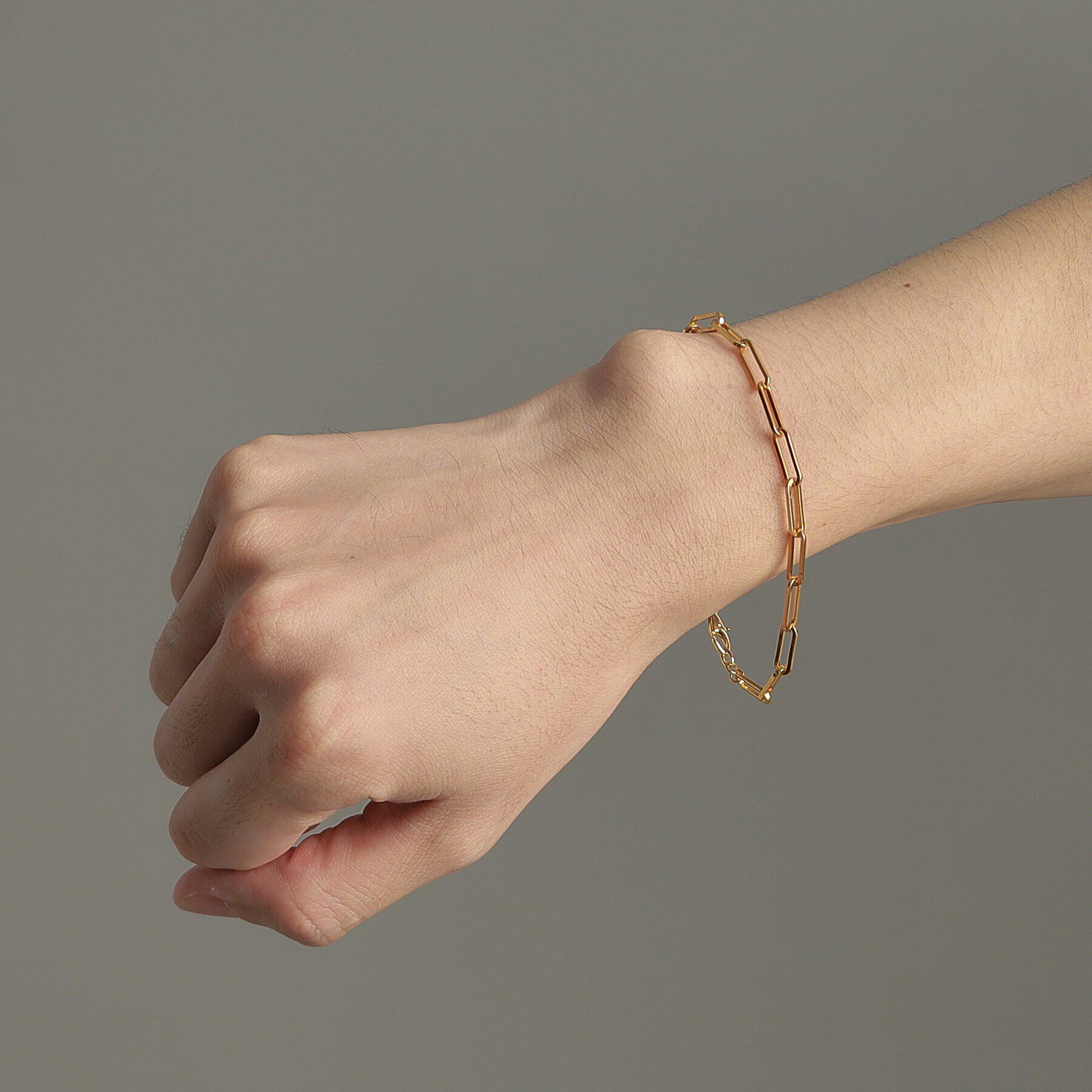 COCOSHNIK ONKITSCH「シルバー デザインチェーン フラットケーブルブレスレット（21cm） GP」|ブレスレット・バングル|