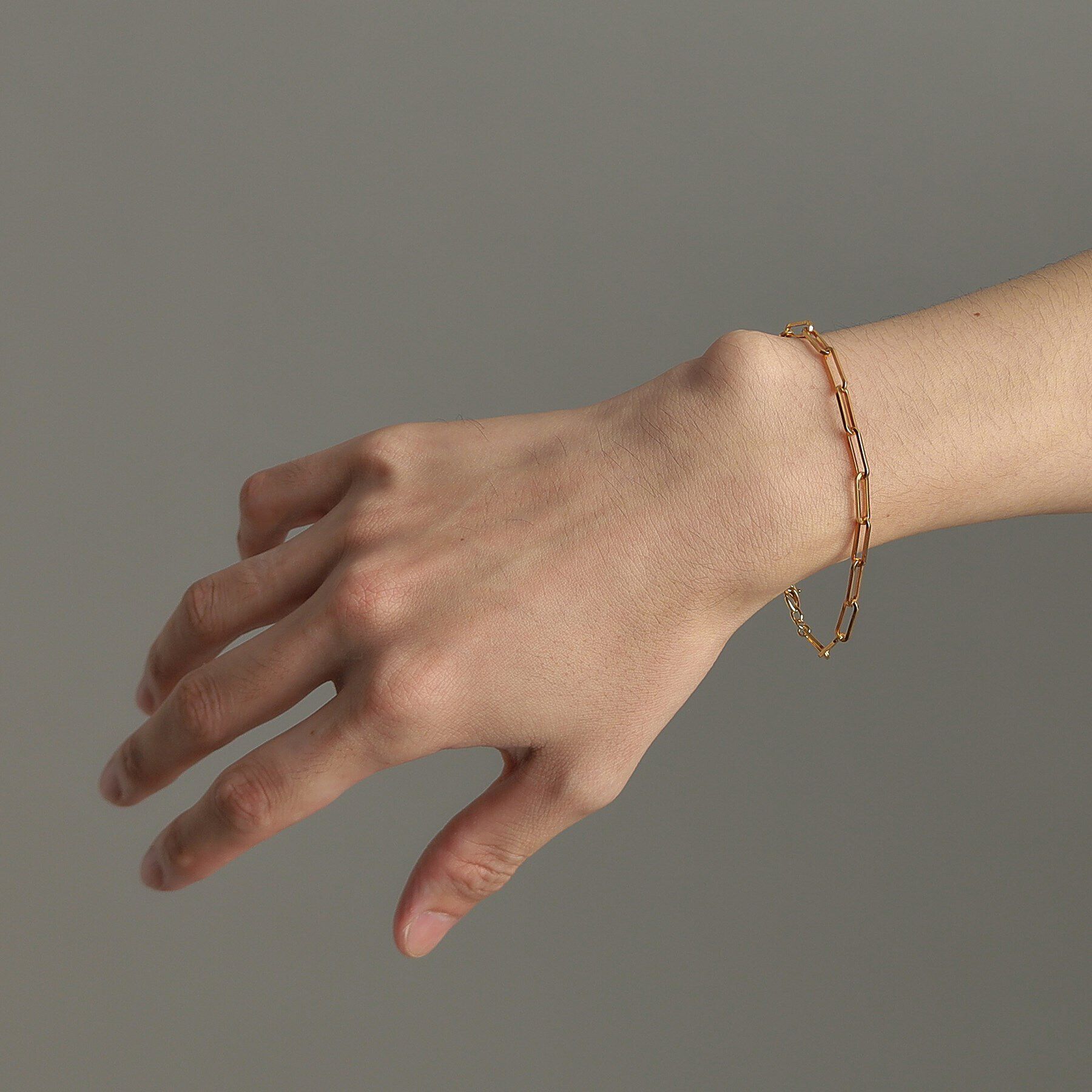 COCOSHNIK ONKITSCH「シルバー デザインチェーン フラットケーブルブレスレット（21cm） GP」|ブレスレット・バングル|