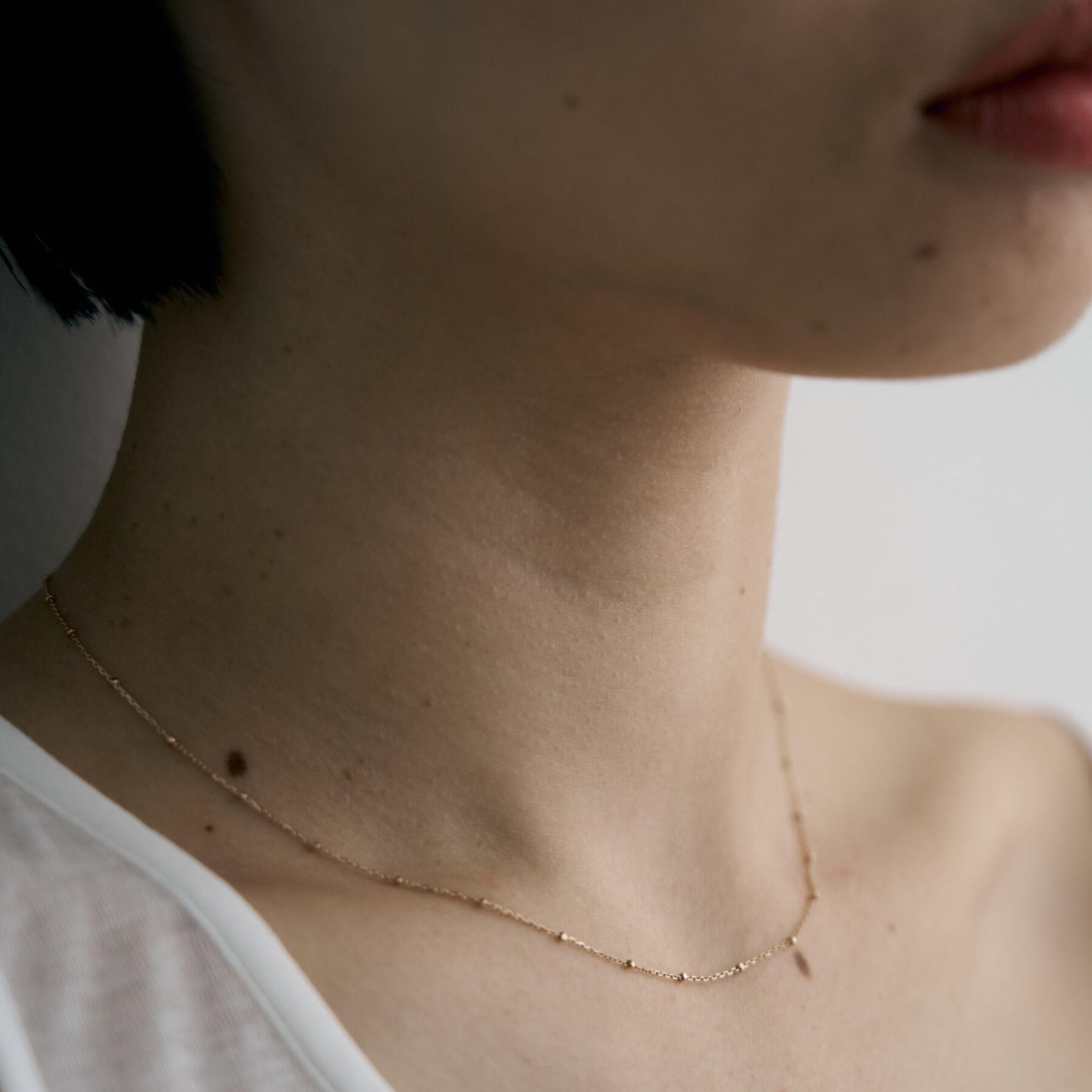 COCOSHNIK ONKITSCH「K10スキニーネックレス スタッドケーブル」|ネックレス|