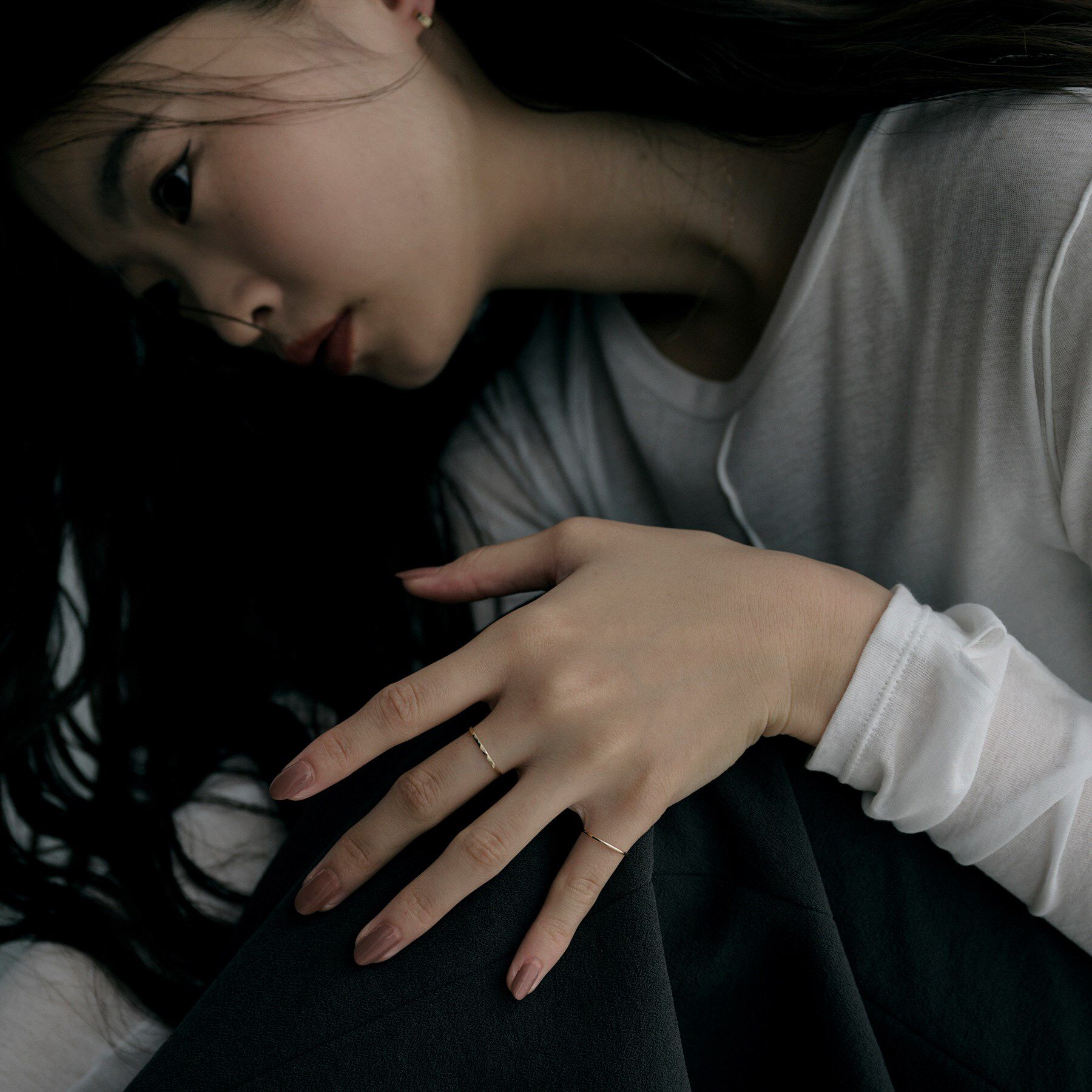 COCOSHNIK ONKITSCH「K10スキニーリング ダイアゴナルカット」|リング|