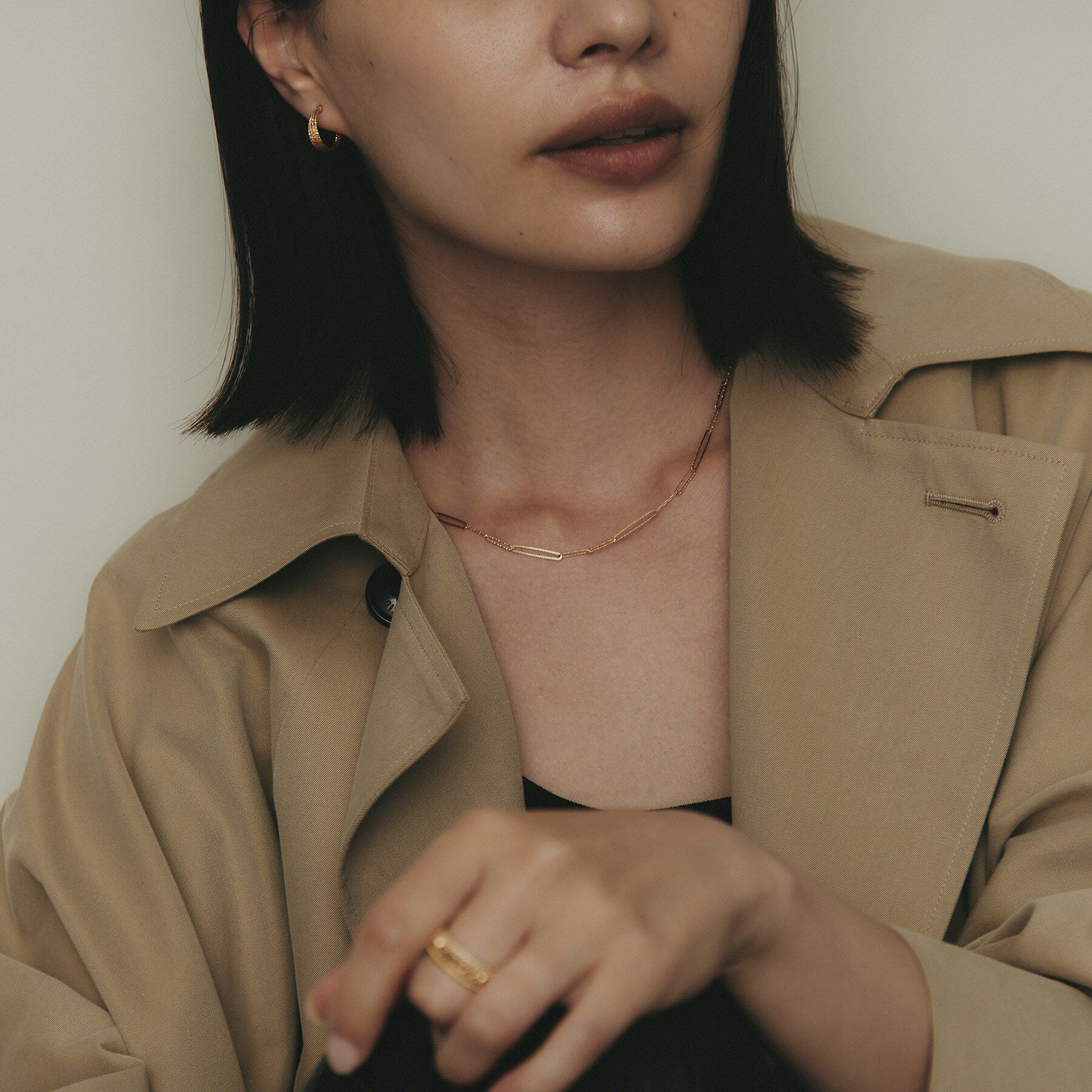 COCOSHNIK「K18カットPCフィガロ ネックレス」|ネックレス|