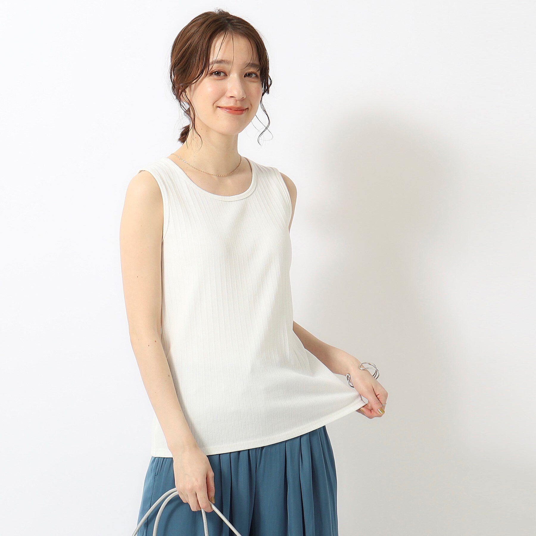 SHOO･LA･RUE「デイリー使いに ランダムテレコ タンクトップ」|キャミソール|