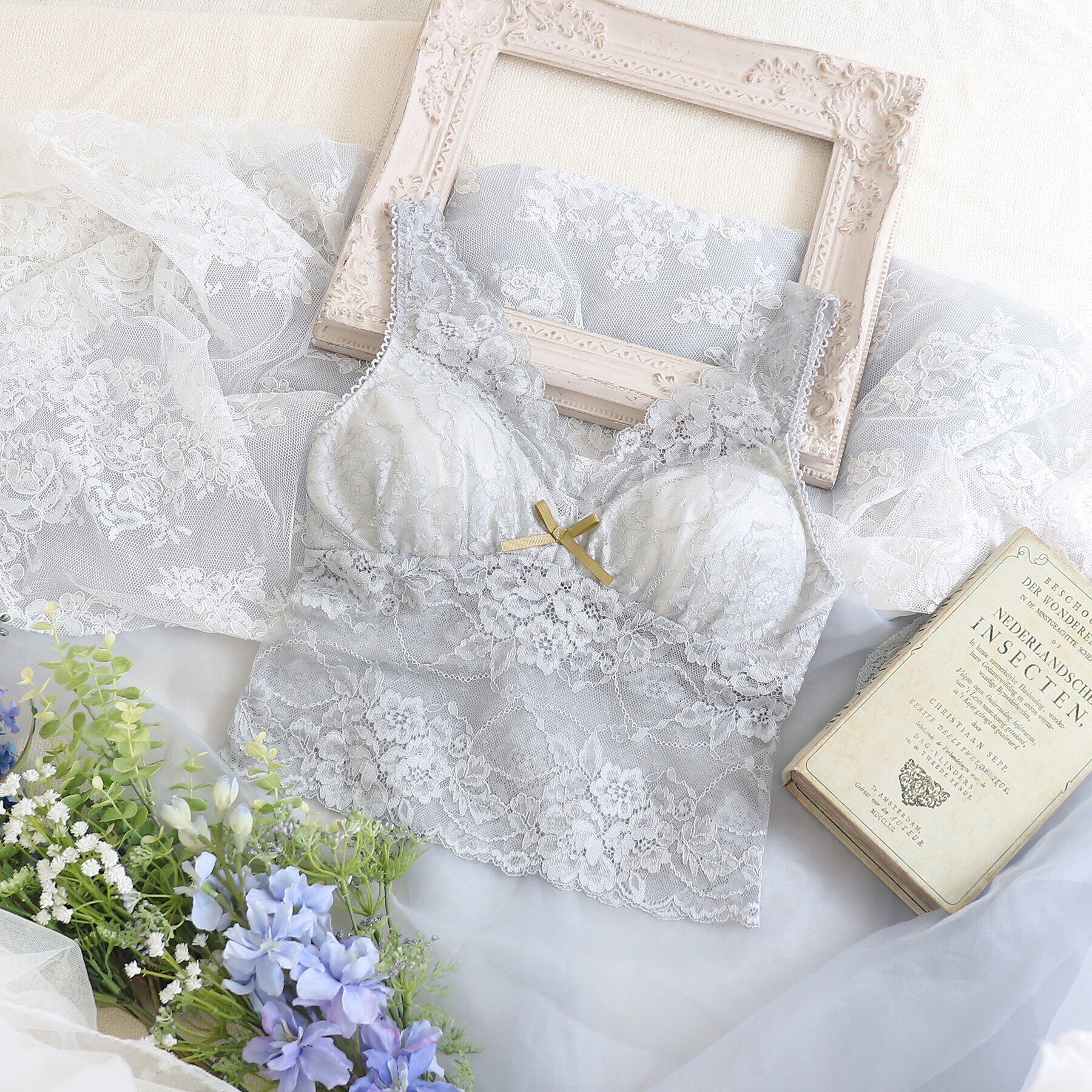 Risa Magli「ノーラ カップ付レースインナー」|インナー|ライトグレー(011