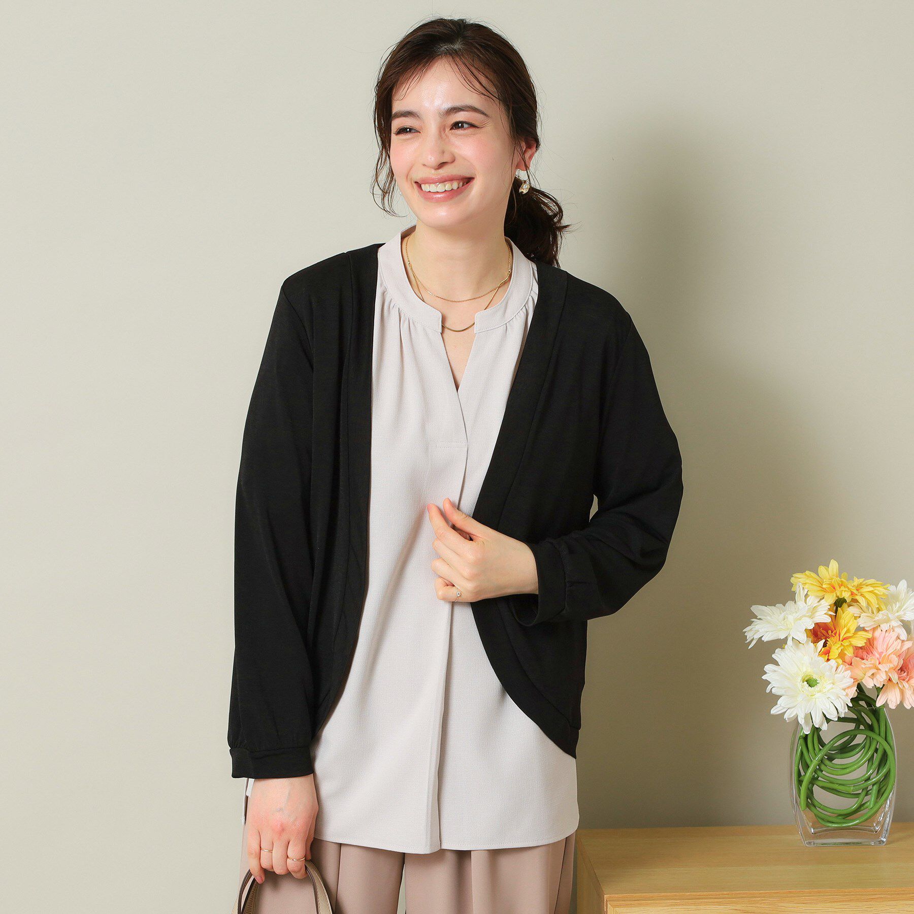 ITS&rsquo;DEMO「【UVカット／手洗い可】 ボレロ」|カーディガン|ブラック(019)