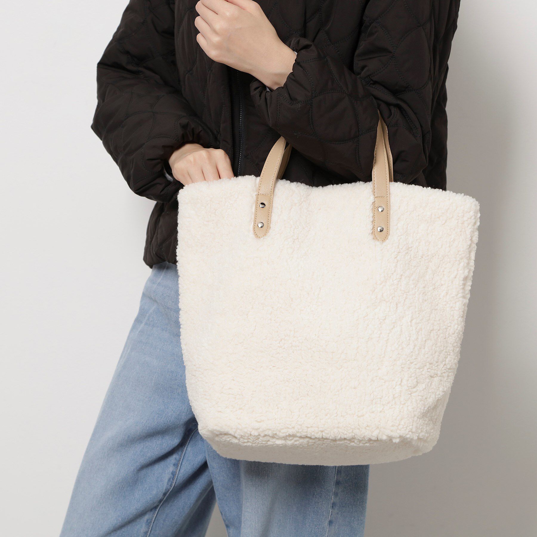 Ober Tashe「ボアトート」|トートバッグ|アイボリー(004)